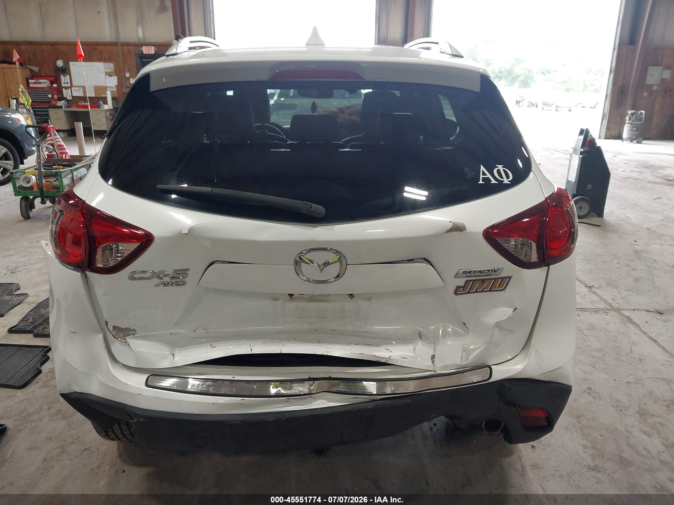 2015 Mazda Cx-5 Grand Touring White vin: JM3KE4DY4F0502334