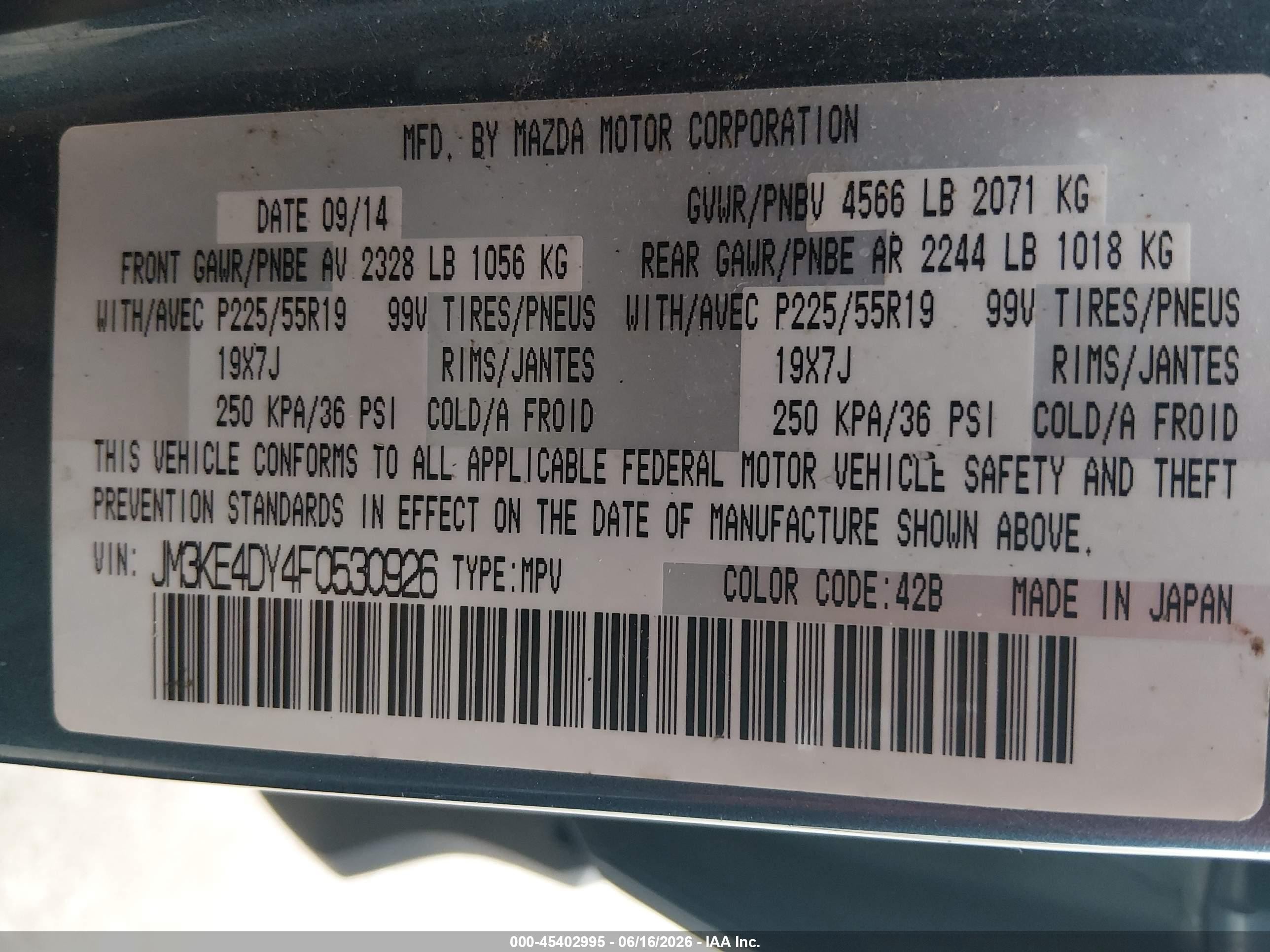 2015 Mazda Cx-5 Grand Touring Blue vin: JM3KE4DY4F0530926
