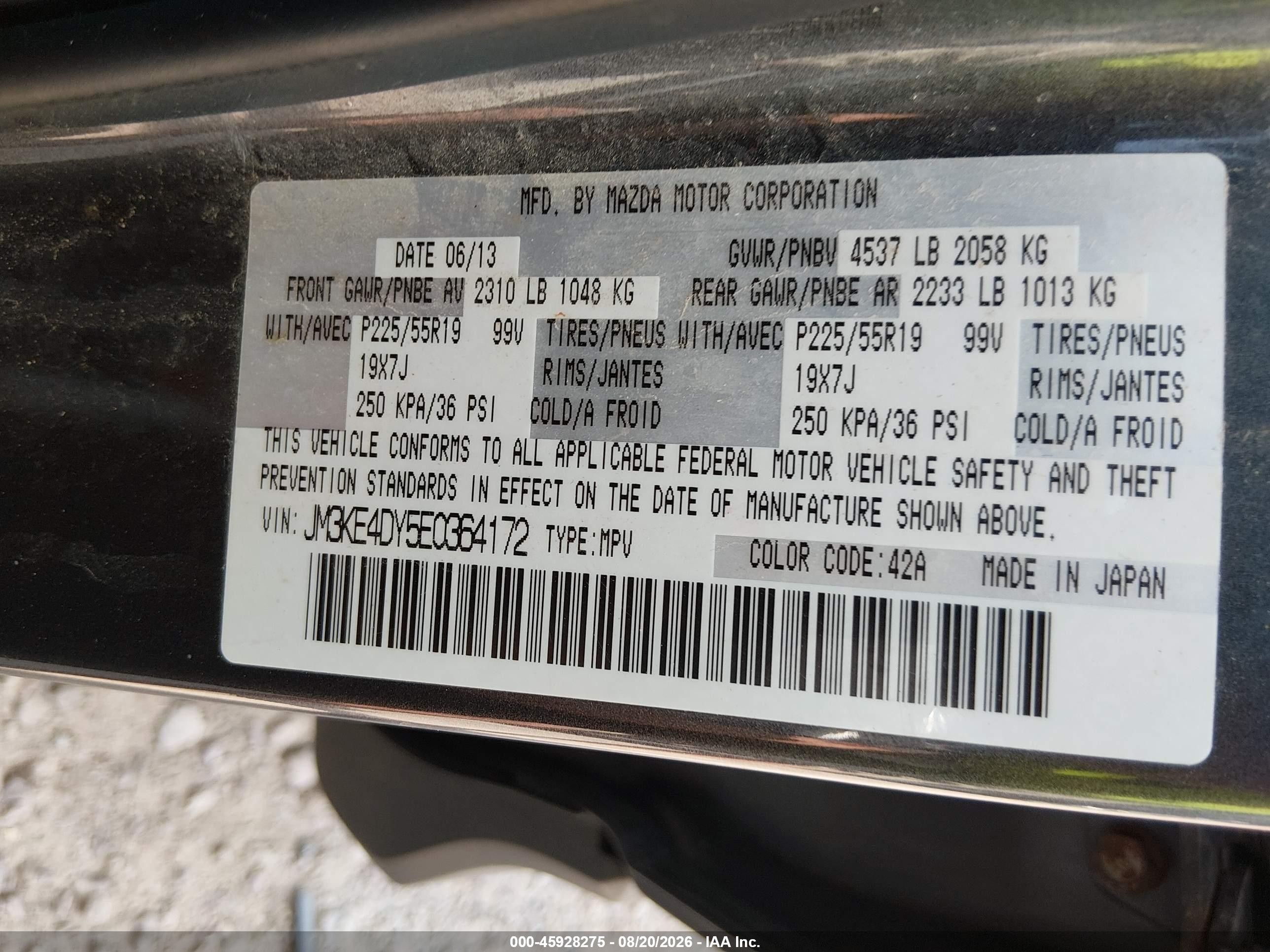 2014 Mazda Cx-5 Grand Touring Серый vin: JM3KE4DY5E0364172