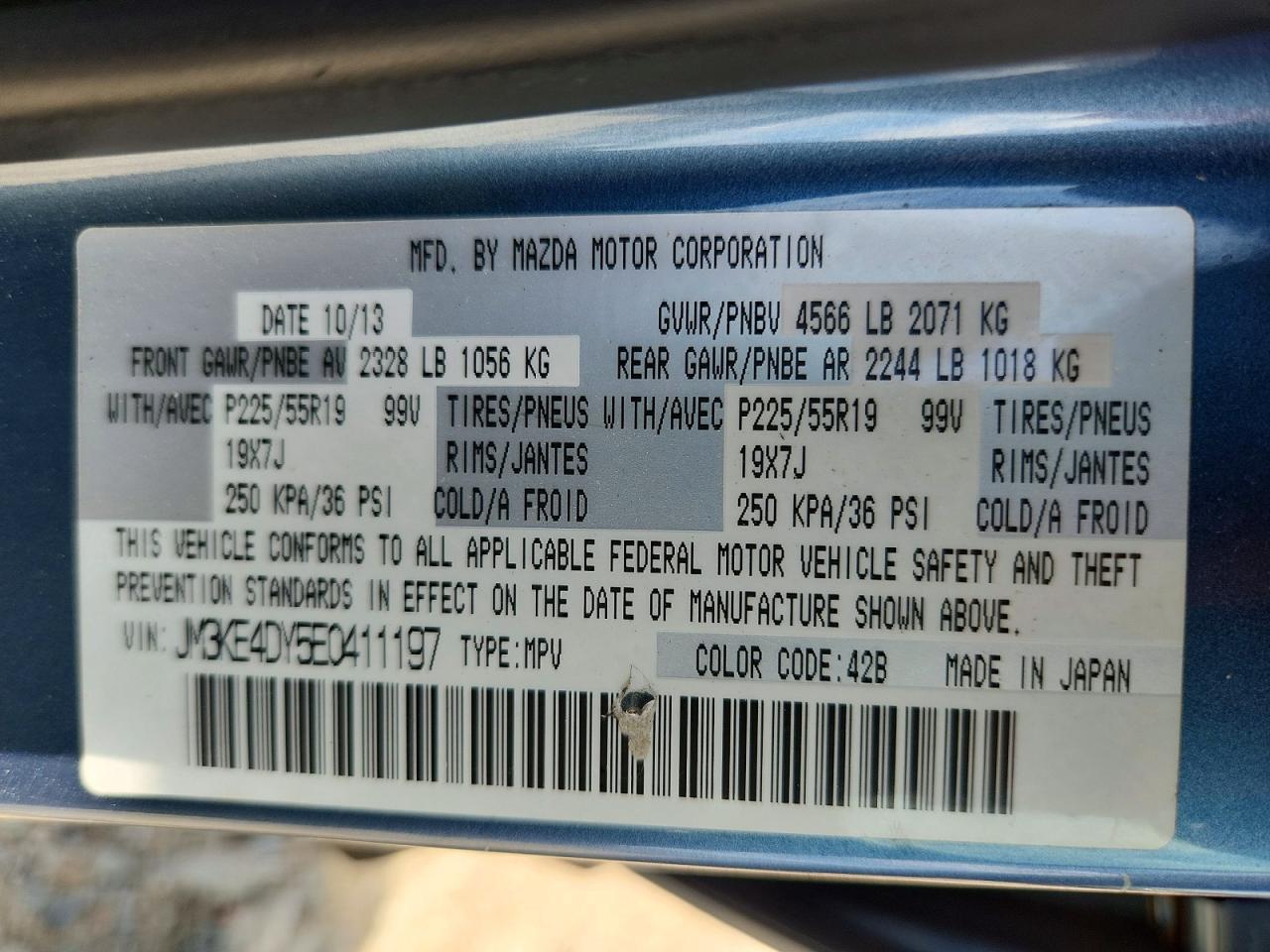 2014 Mazda Cx-5 Gt Blue vin: JM3KE4DY5E0411197