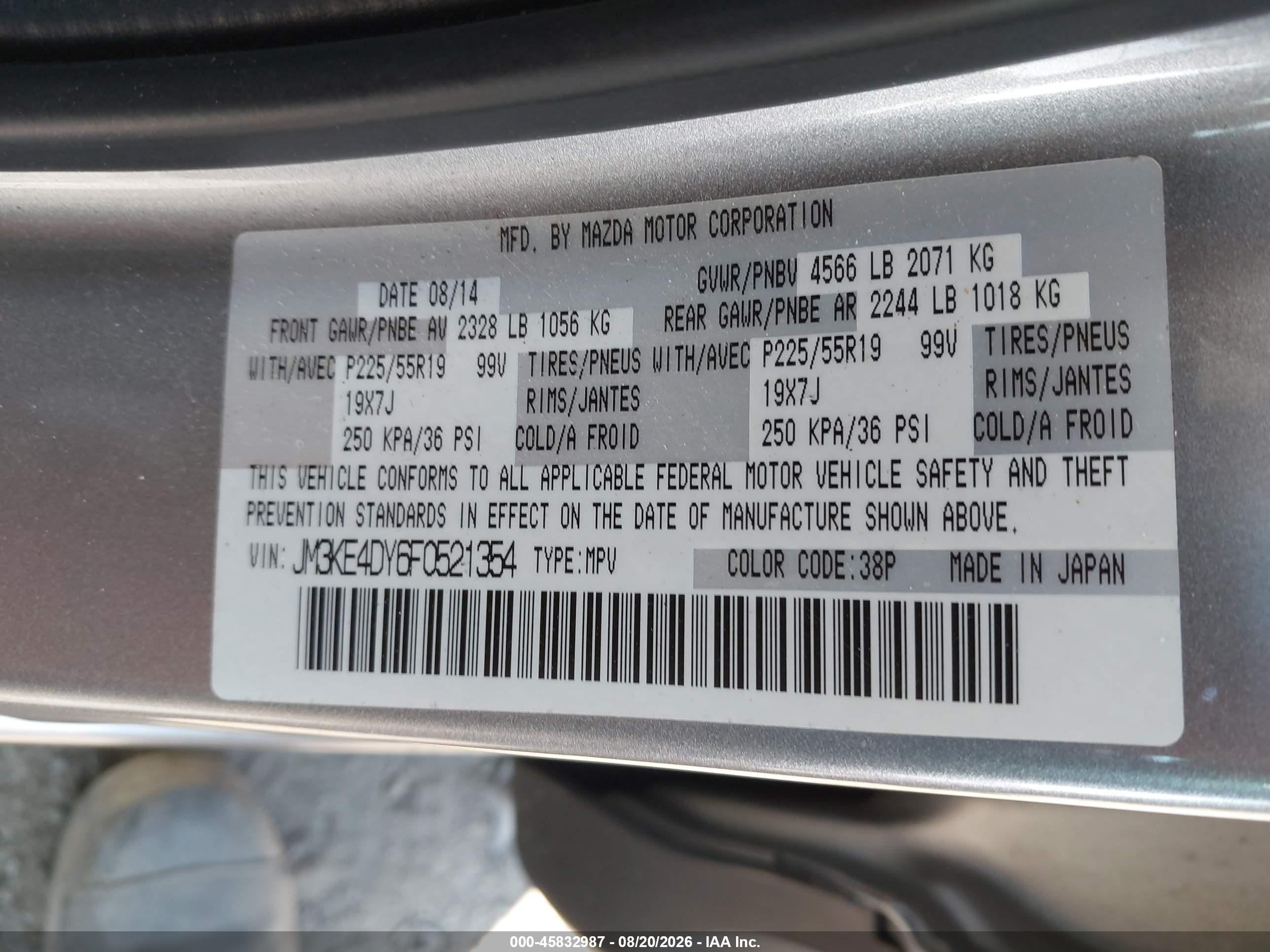 2015 Mazda Cx-5 Grand Touring Gray vin: JM3KE4DY6F0521354