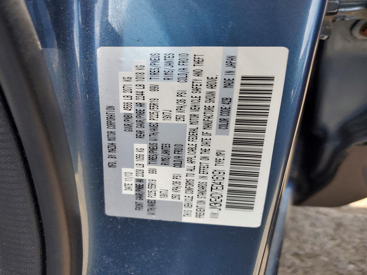 2014 Mazda Cx-5 Gt Blue vin: JM3KE4DY7E0416191