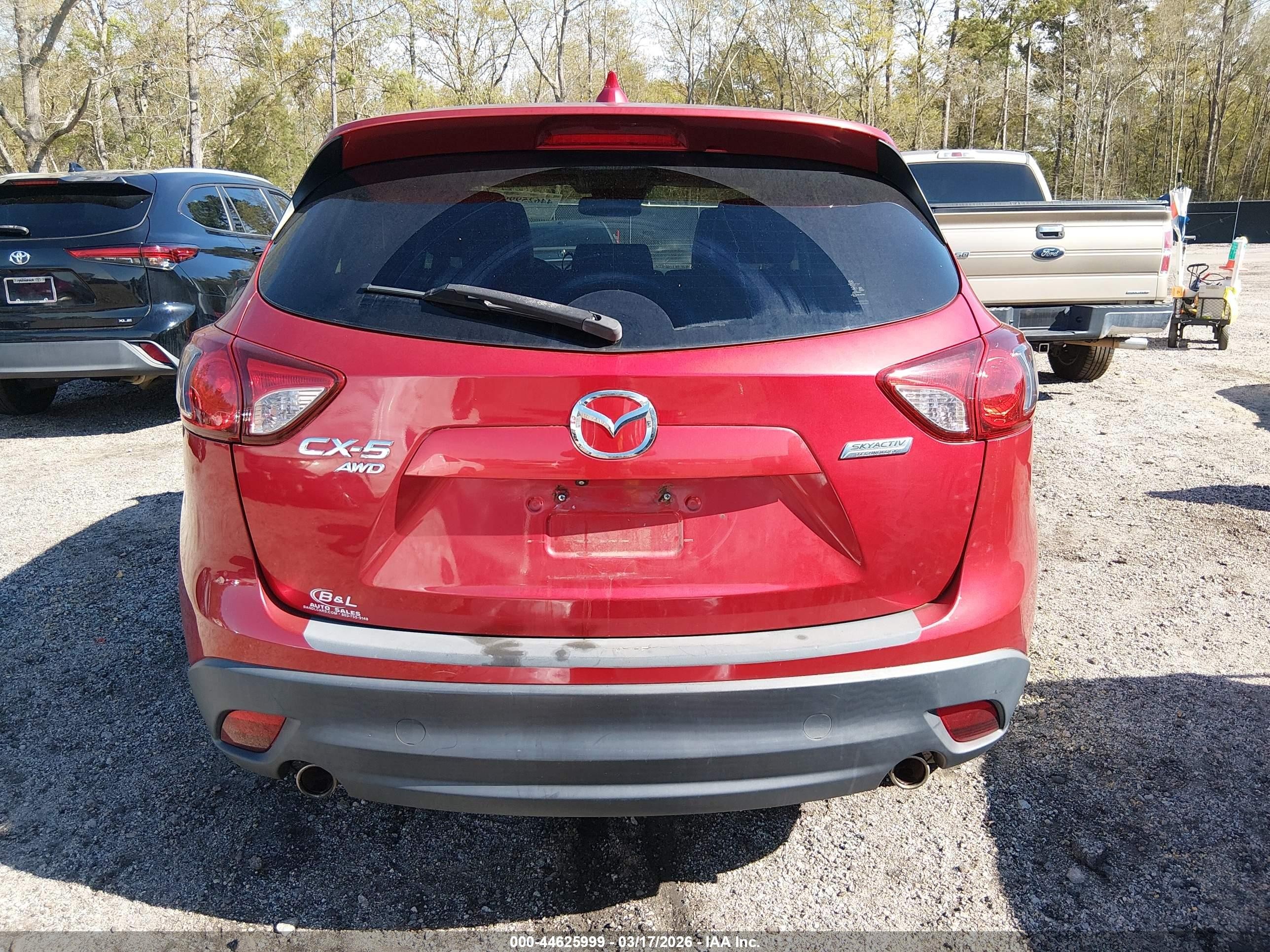 2015 Mazda Cx-5 Grand Touring Red vin: JM3KE4DY7F0470737