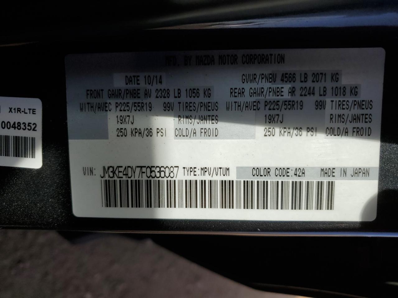 2015 Mazda Cx-5 Gt Gray vin: JM3KE4DY7F0536087