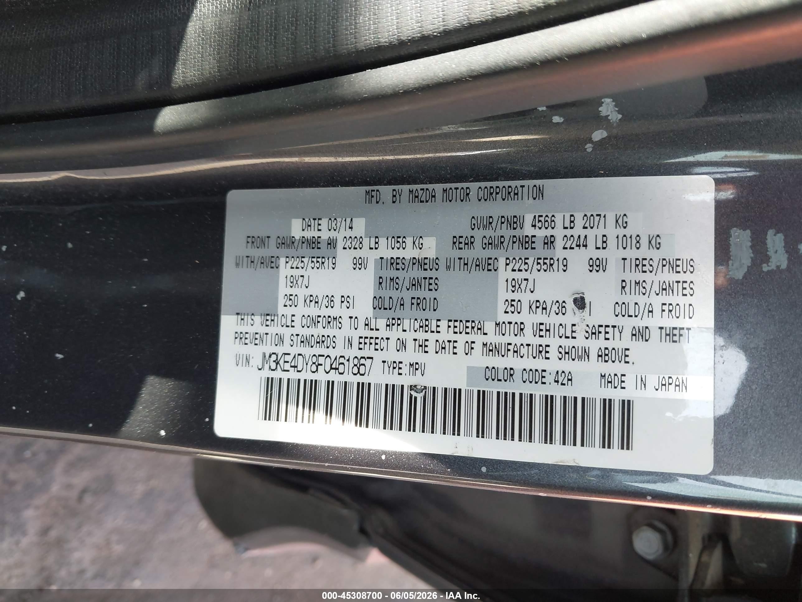 2015 Mazda Cx-5 Grand Touring Gray vin: JM3KE4DY8F0461867