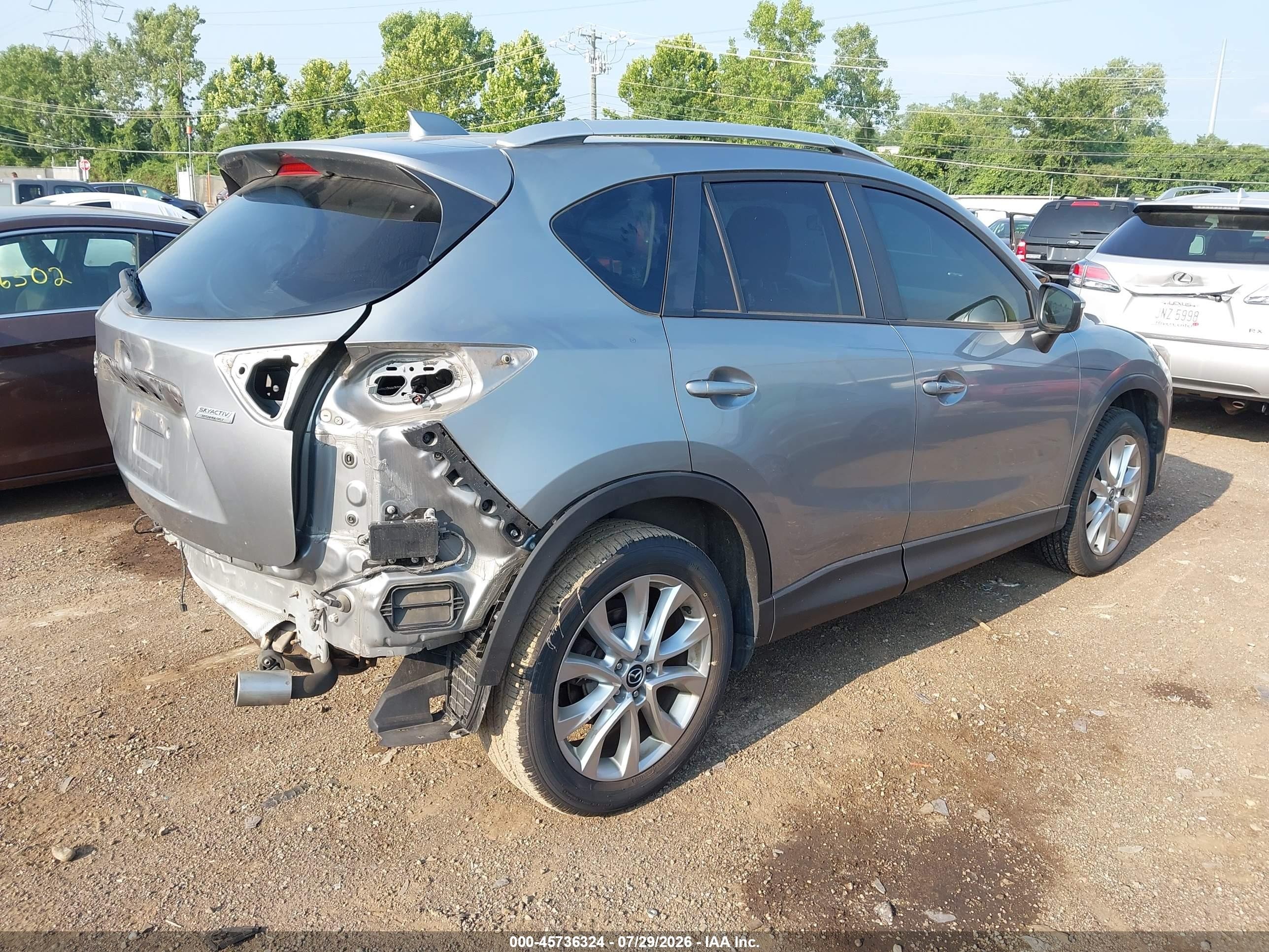 2015 Mazda Cx-5 Grand Touring Silver vin: JM3KE4DY8F0469550