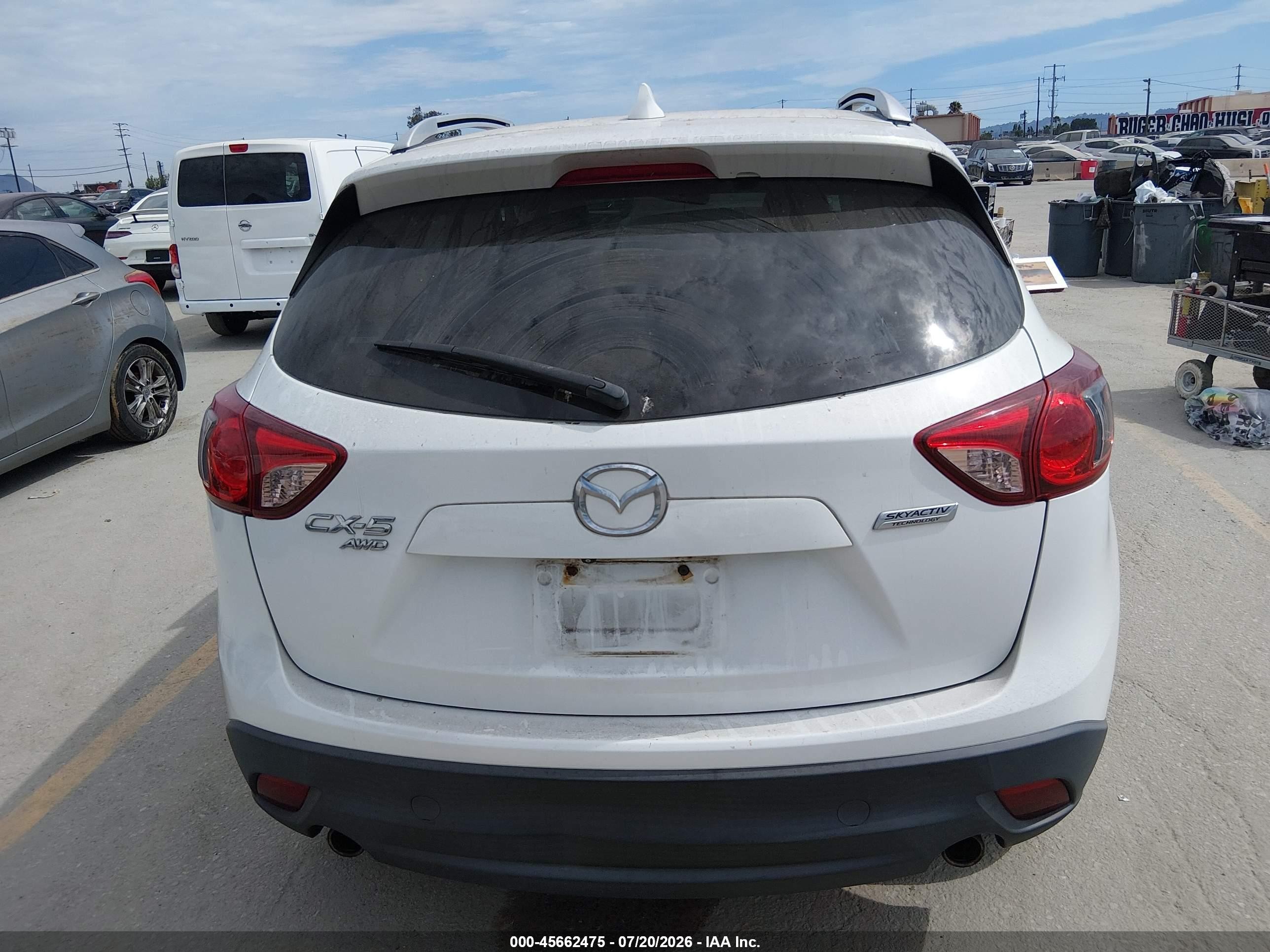 2015 Mazda Cx-5 Grand Touring White vin: JM3KE4DY8F0490009