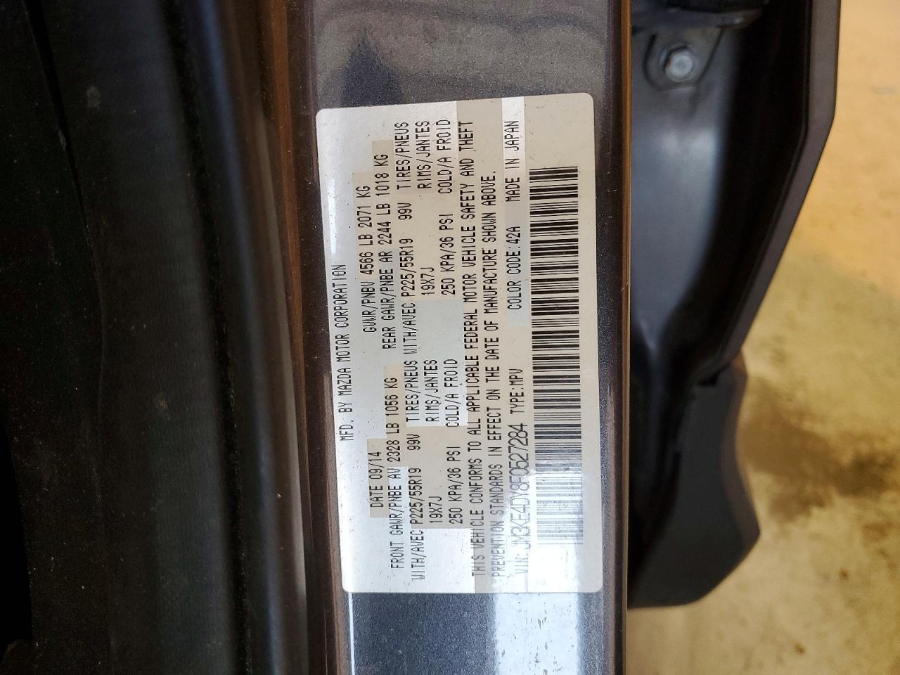 2015 Mazda Cx-5 Gt Серый vin: JM3KE4DY8F0527284