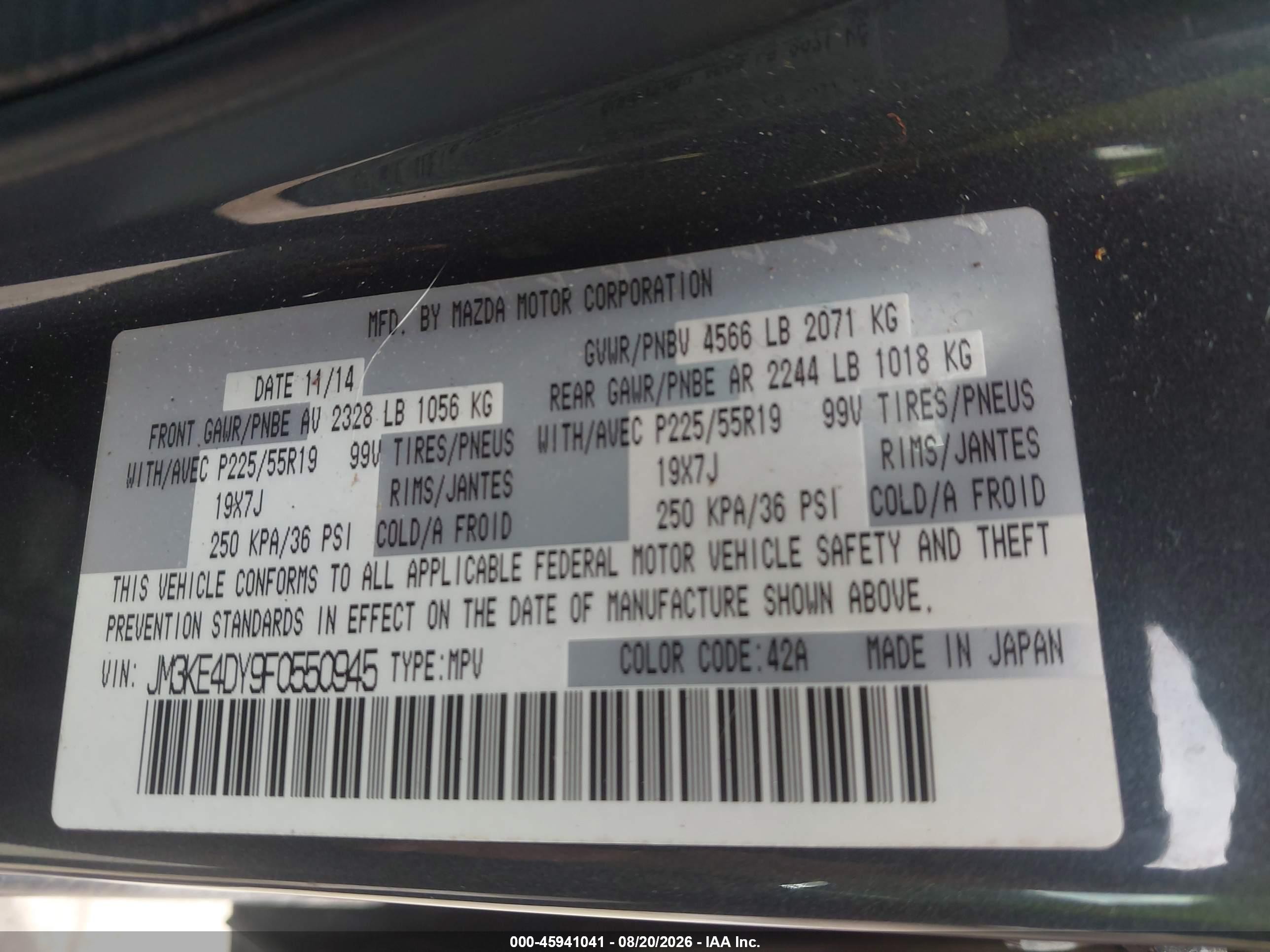 2015 Mazda Cx-5 Grand Touring Gray vin: JM3KE4DY9F0550945