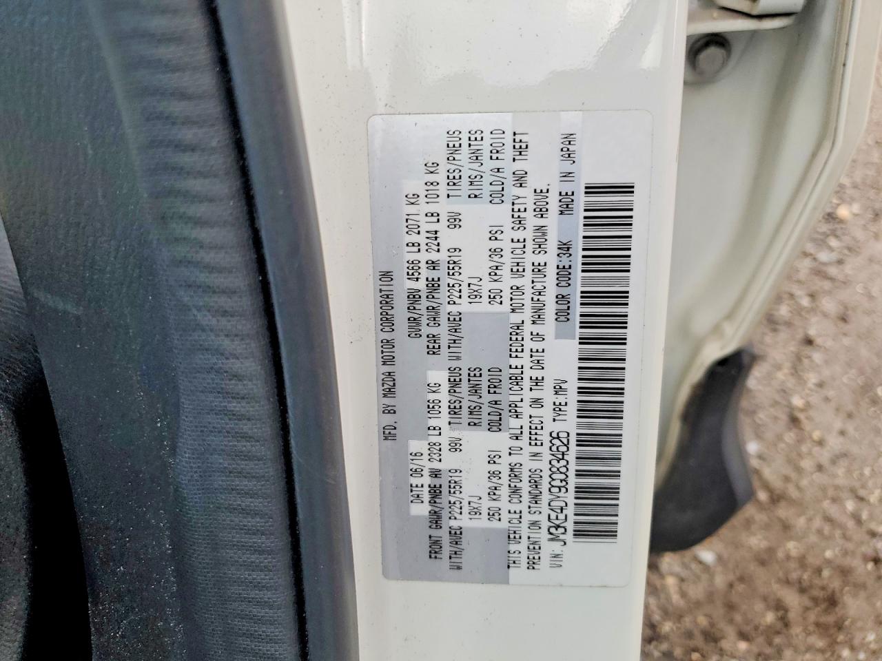2016 Mazda Cx-5 Gt White vin: JM3KE4DY9G0834626