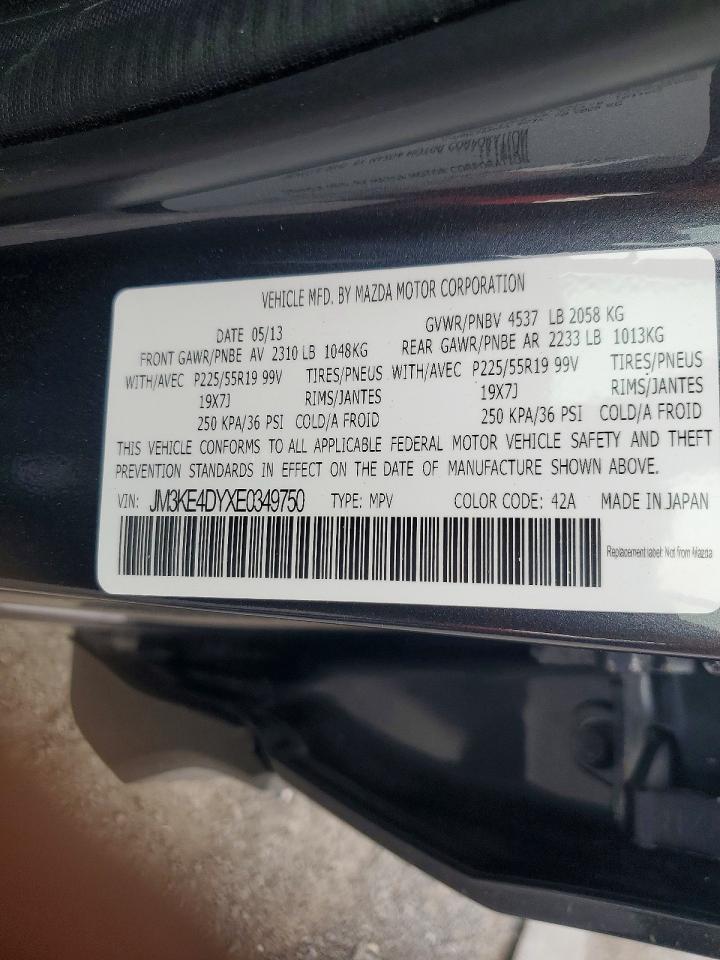 2014 Mazda Cx-5 Gt Black vin: JM3KE4DYXE0349750