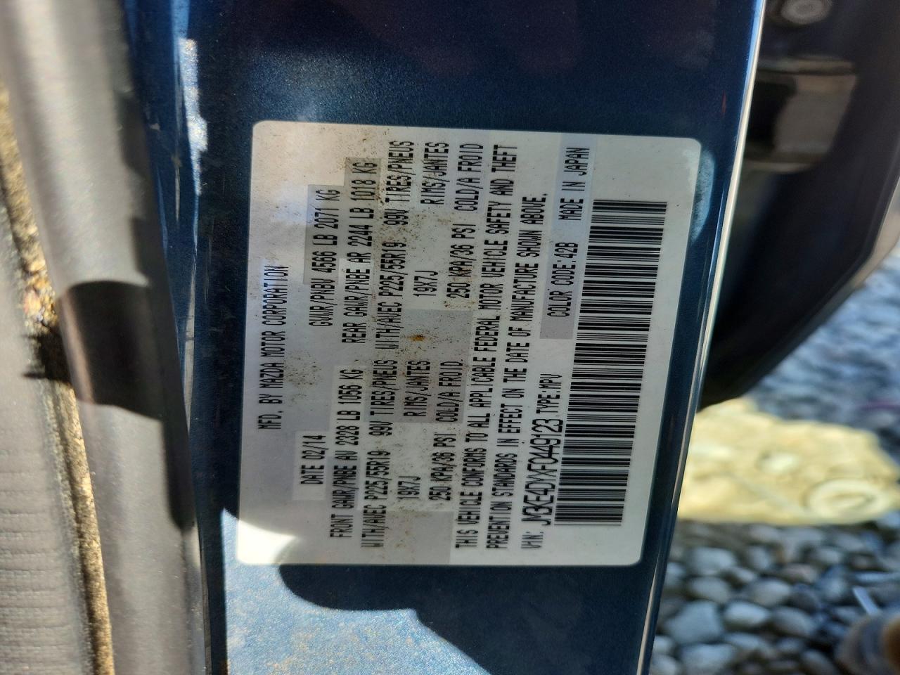 2015 Mazda Cx-5 Gt Blue vin: JM3KE4DYXF0449123