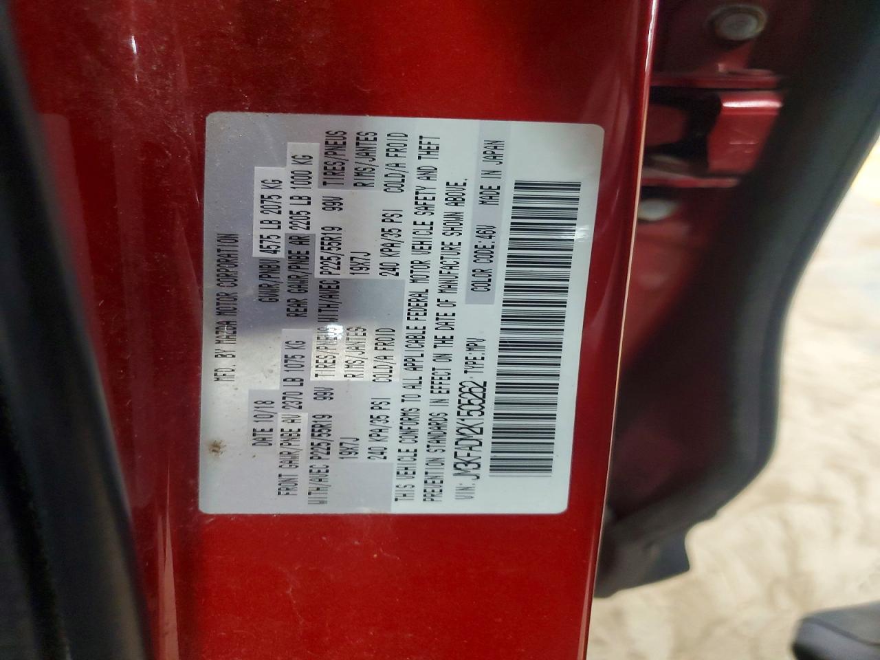2019 Mazda Cx-5 Grand Touring Red vin: JM3KFADM2K1505262