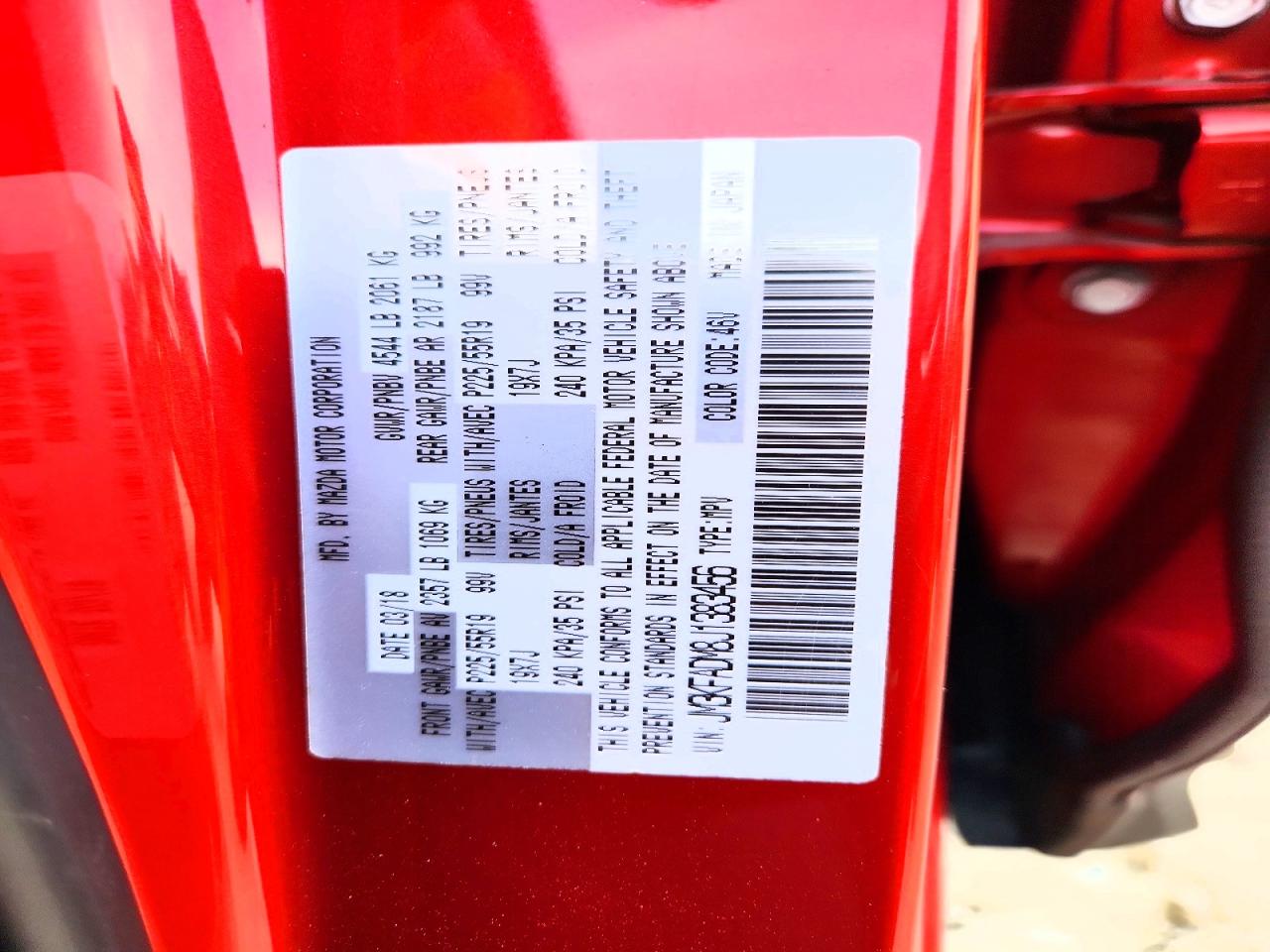 2018 Mazda Cx-5 Grand Touring Red vin: JM3KFADM8J1383456