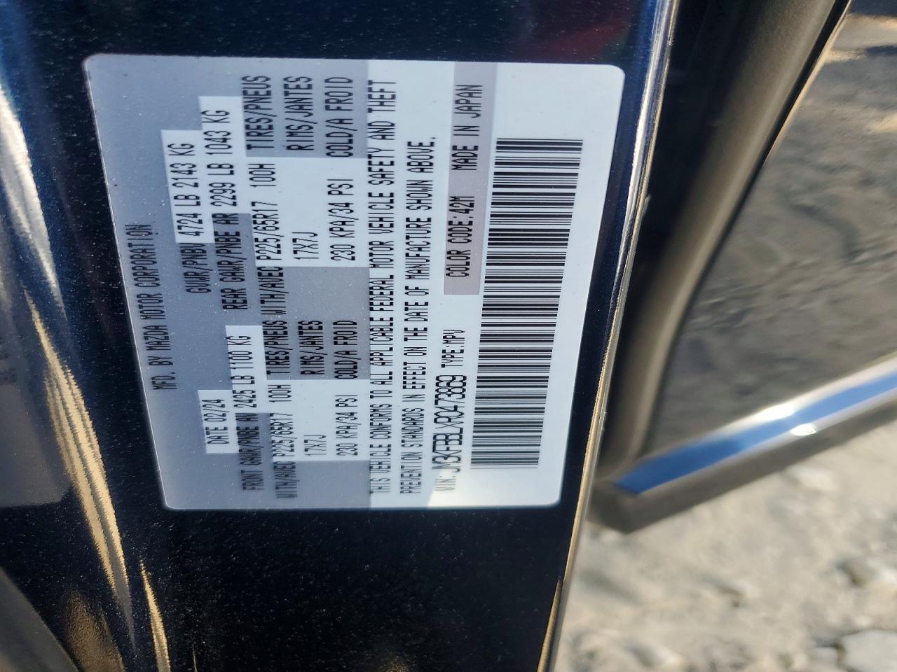 2024 Mazda Cx-5 Select Blue vin: JM3KFBBLXR0473869