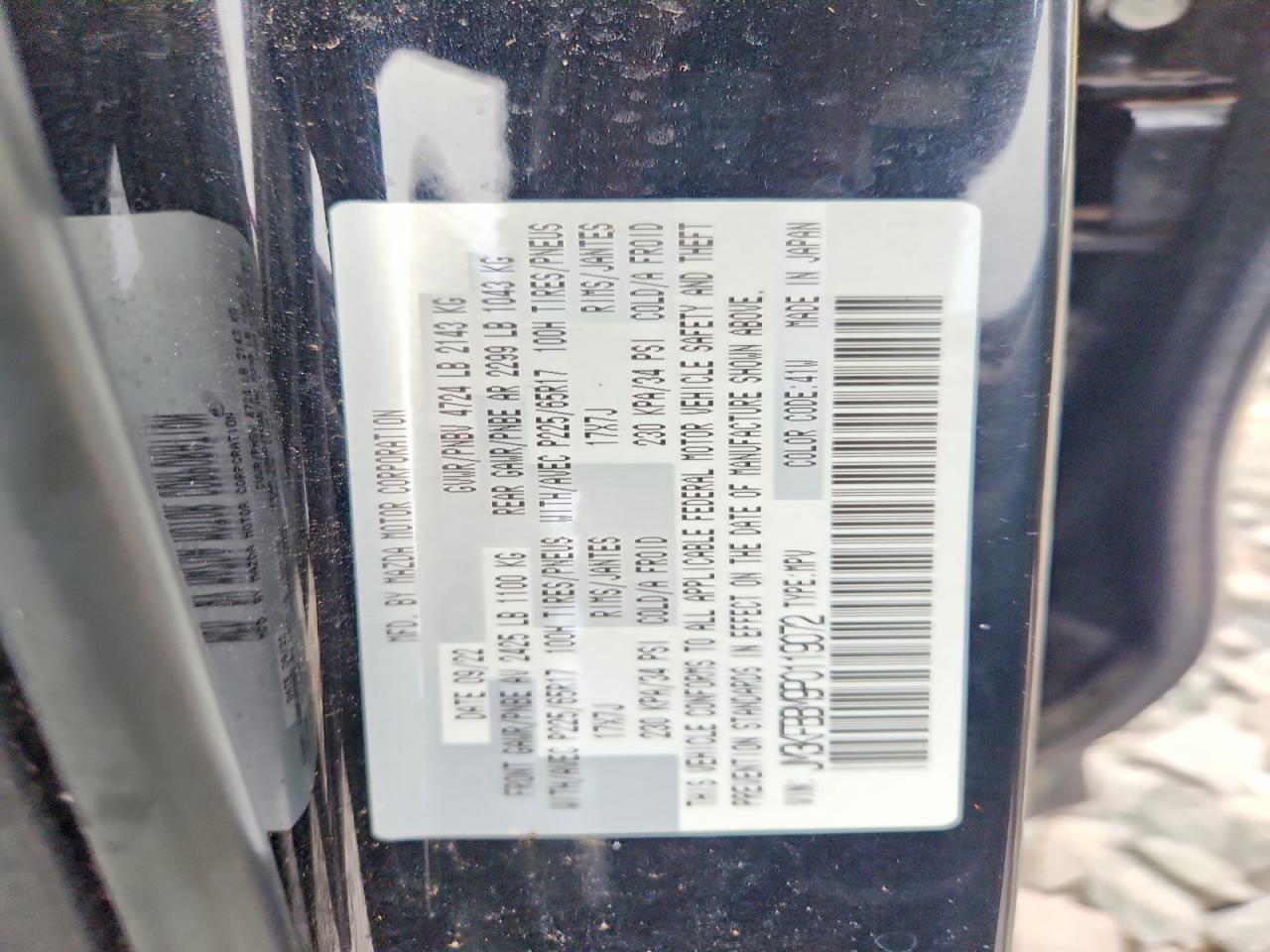 2023 Mazda Cx-5 Select Blue vin: JM3KFBBM9P0119072