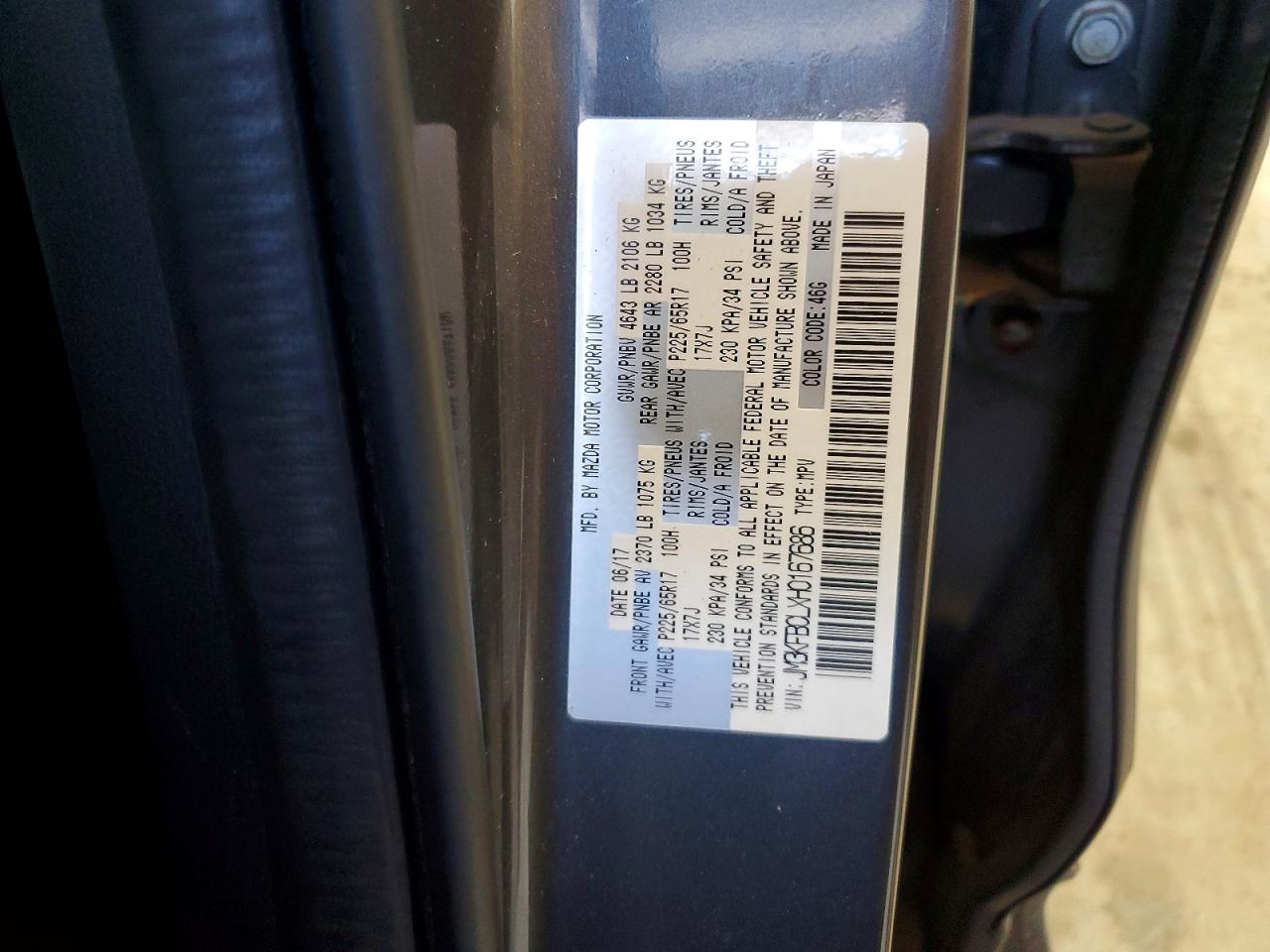 2017 Mazda Cx-5 Touring Gray vin: JM3KFBCLXH0167686