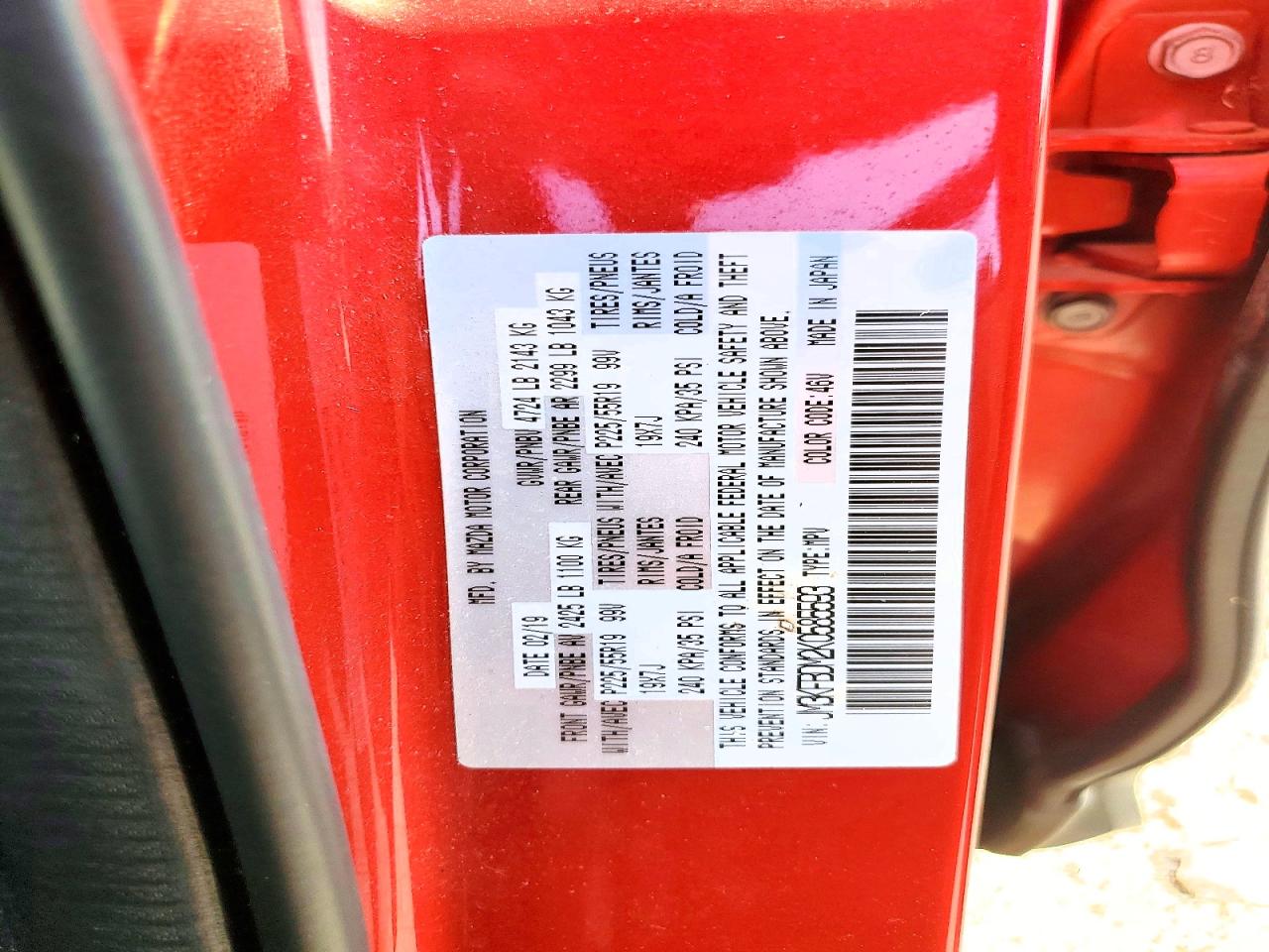 2019 Mazda Cx-5 Grand Touring Red vin: JM3KFBDM2K0585593