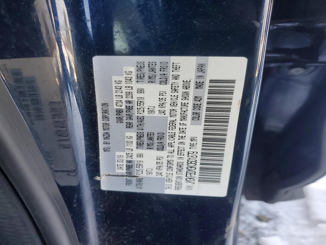 2019 Mazda Cx-5 Grand Touring Blue vin: JM3KFBDM3K0601879