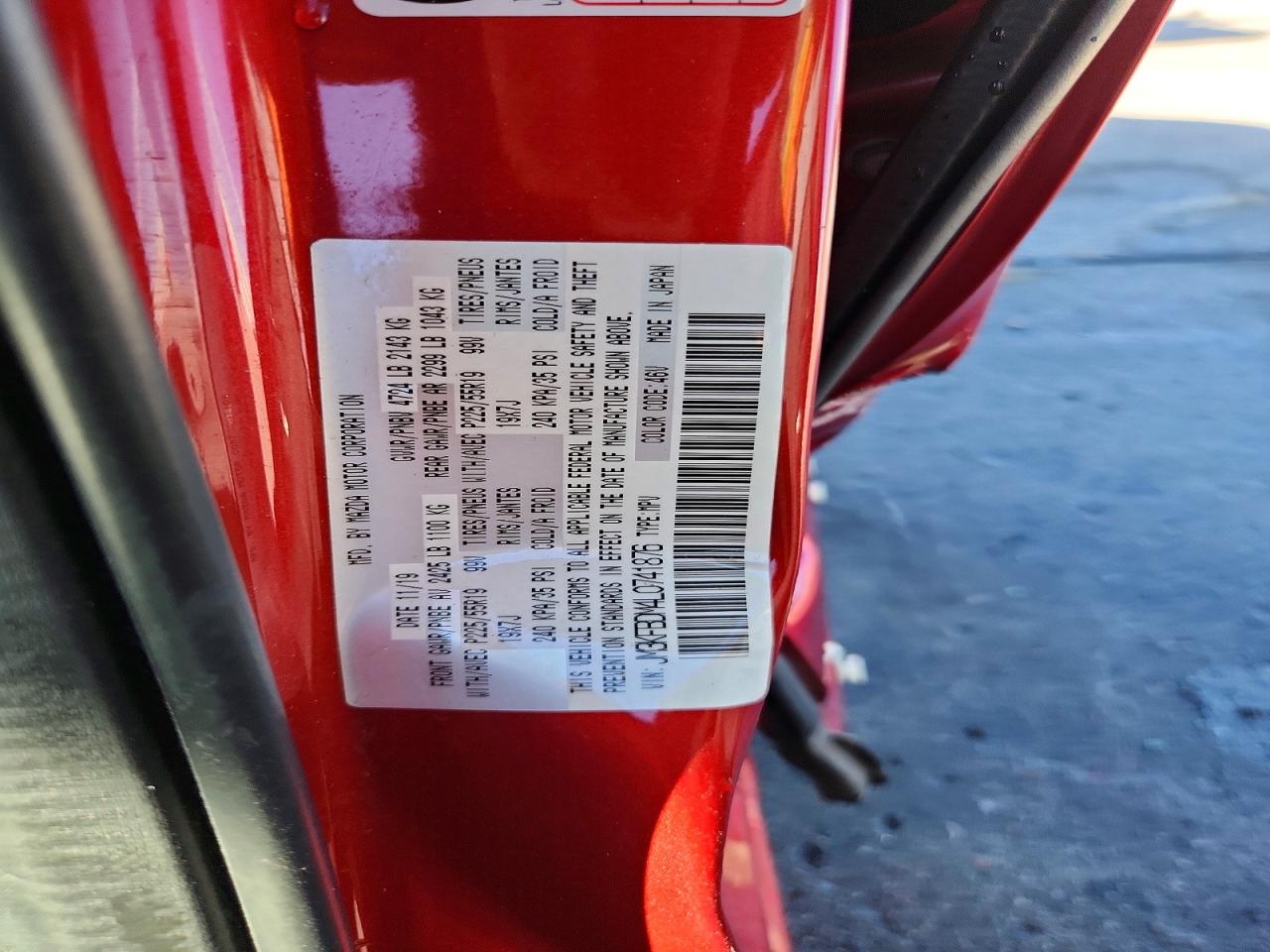 2020 Mazda Cx-5 Grand Touring Red vin: JM3KFBDM4L0741876