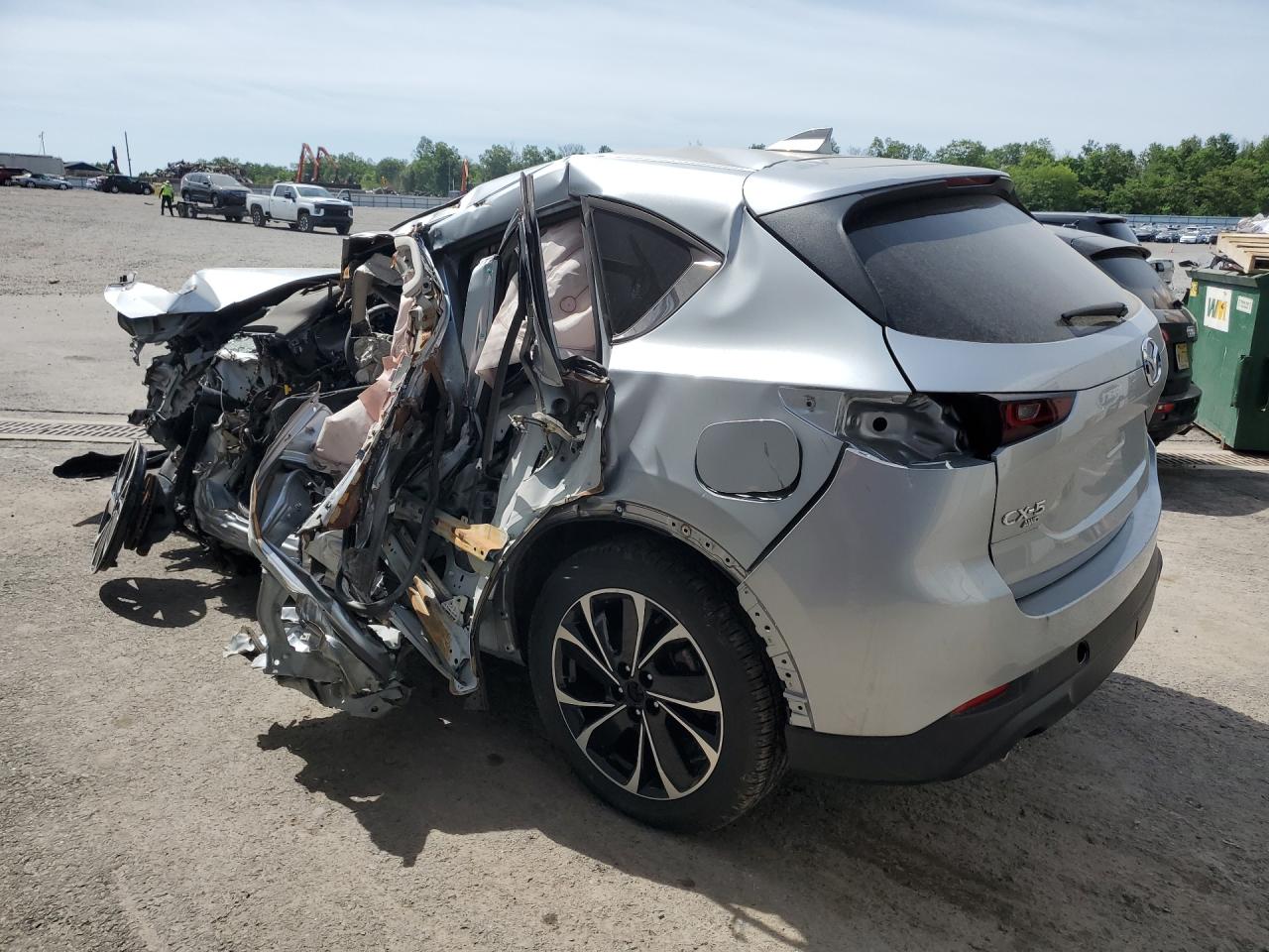2023 Mazda Cx-5 Premium Silver vin: JM3KFBDM7P0203064 Damage: Left Qtr Panel, Severe Damage, Replacement Required