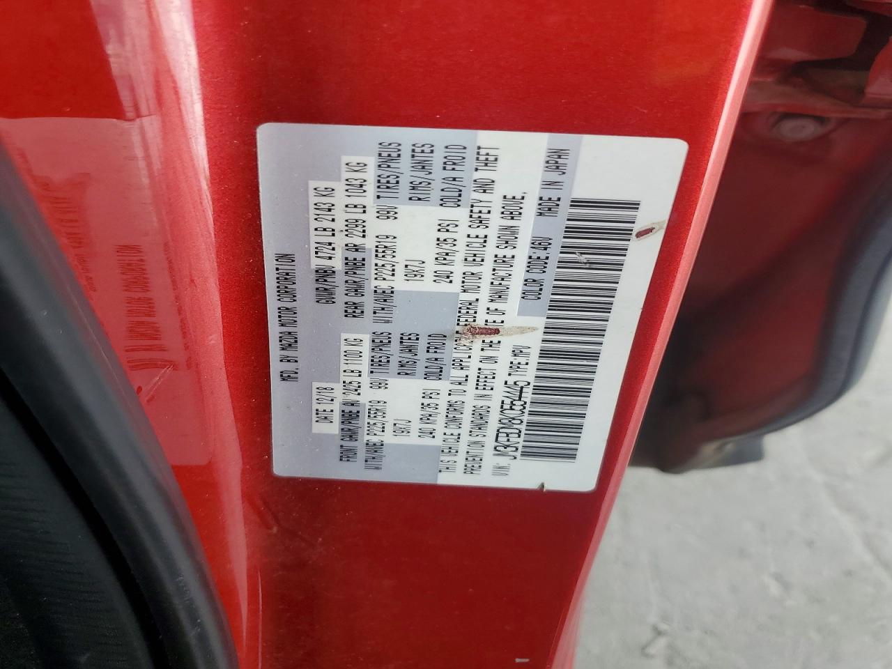 2019 Mazda Cx-5 Grand Touring Red vin: JM3KFBDM8K0554445