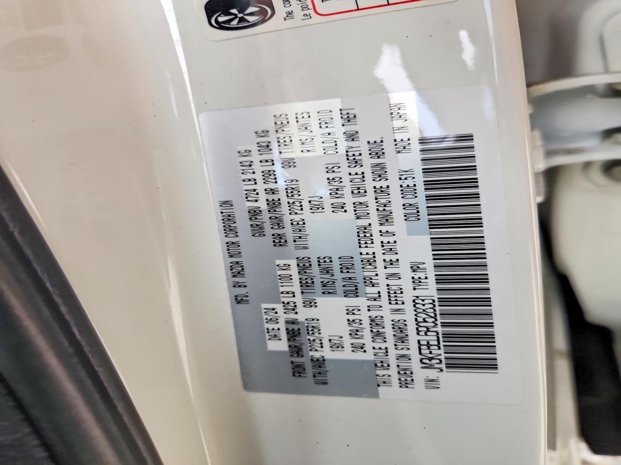 2024 Mazda Cx-5 Premium Plus White vin: JM3KFBEL6R0528331