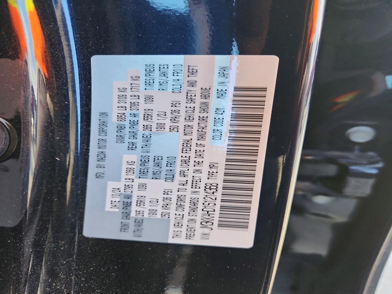 2025 Mazda Cx-90 Blue vin: JM3KKAHD1S1214368