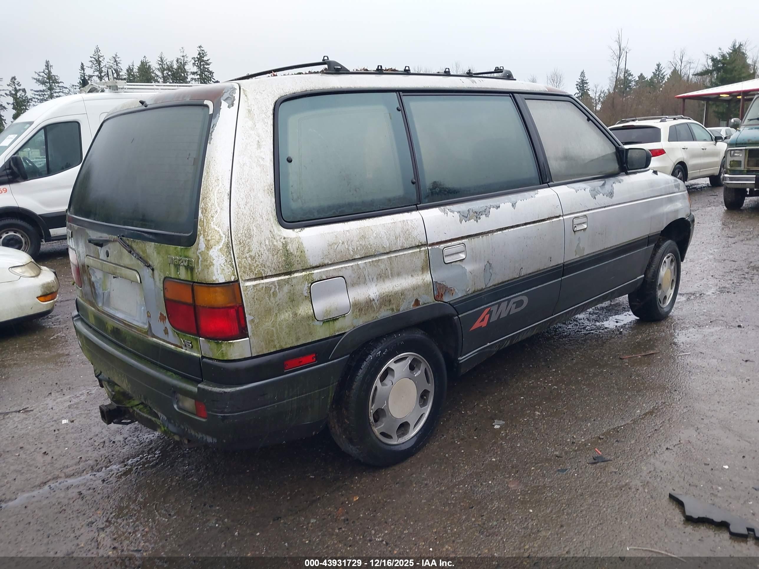 1990 Mazda Mpv Wagon Silver vin: JM3LV5238L0224664
