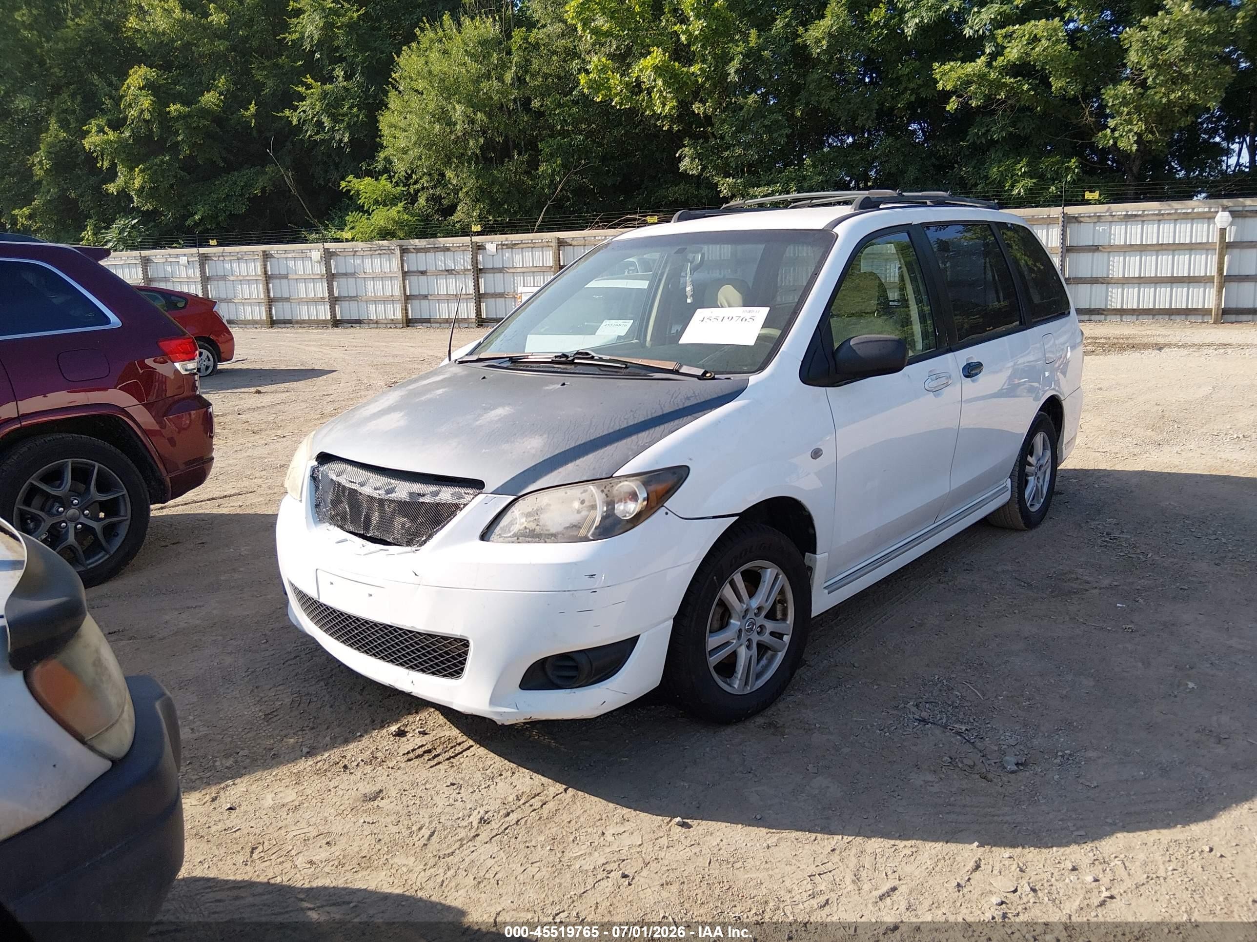 2005 Mazda Mpv Lx White vin: JM3LW28A050547322