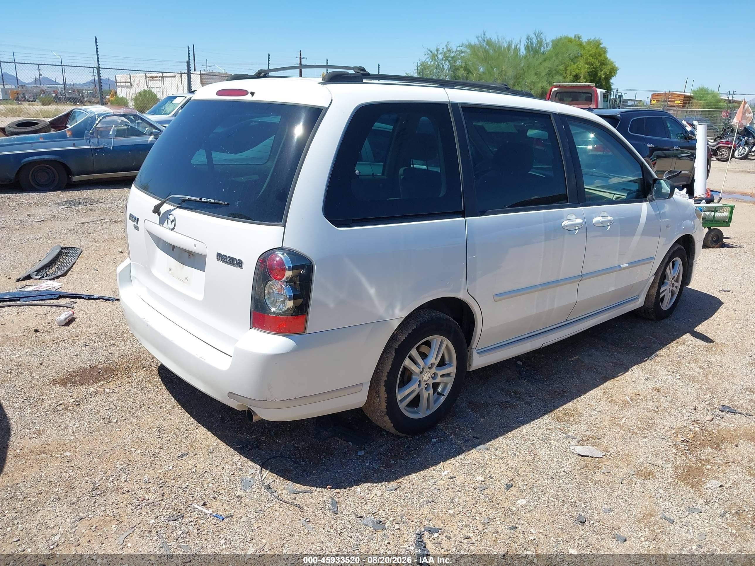 2004 Mazda Mpv Lx White vin: JM3LW28A940517492