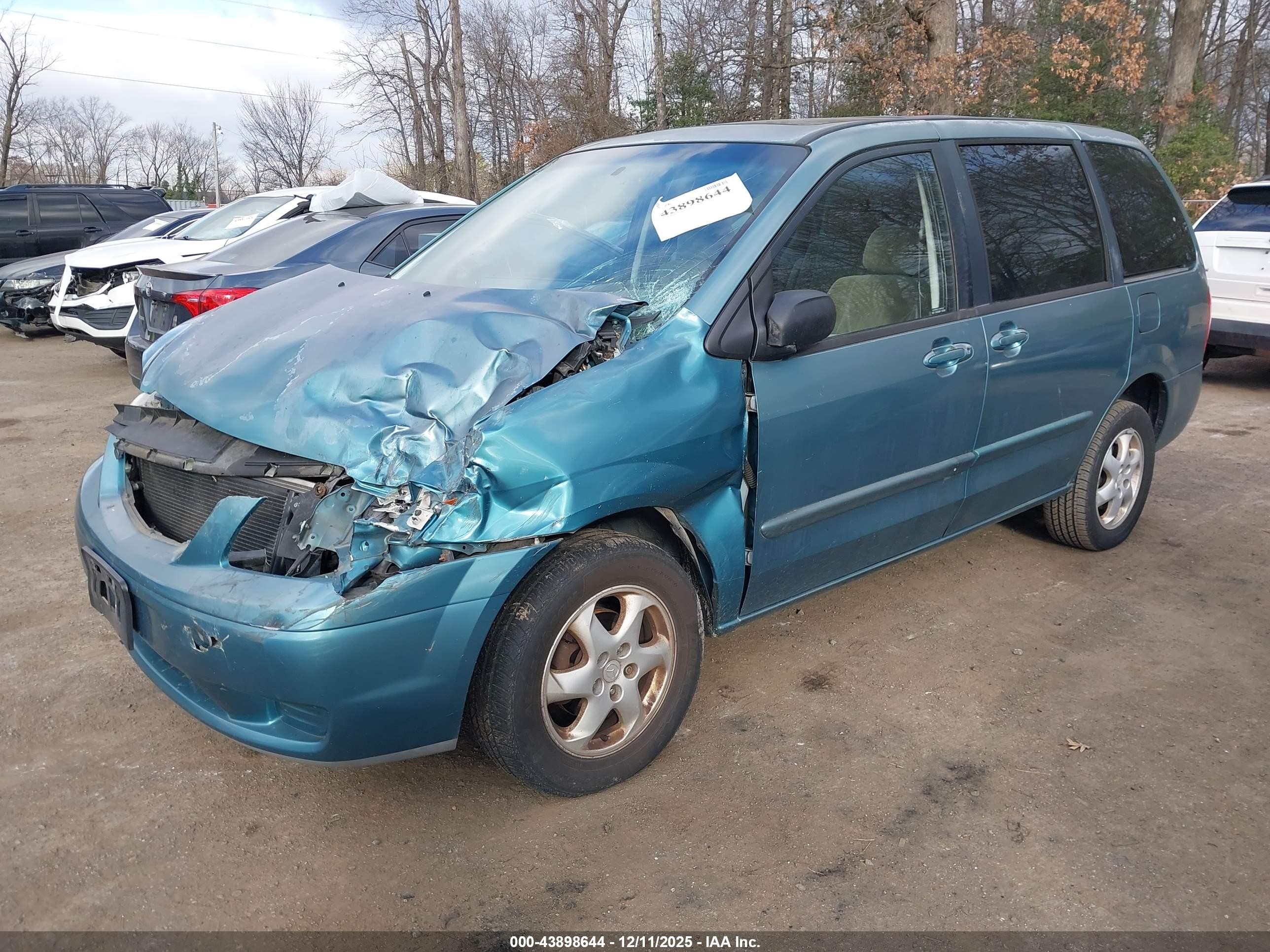 2000 Mazda Mpv Dx/es/lx Turquoise vin: JM3LW28G1Y0101690