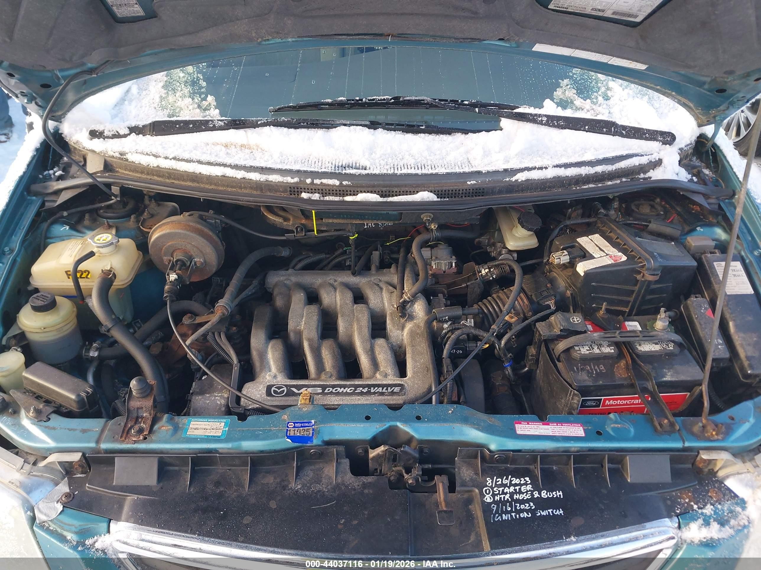 2000 Mazda Mpv Dx/es/lx Turquoise vin: JM3LW28G4Y0133503
