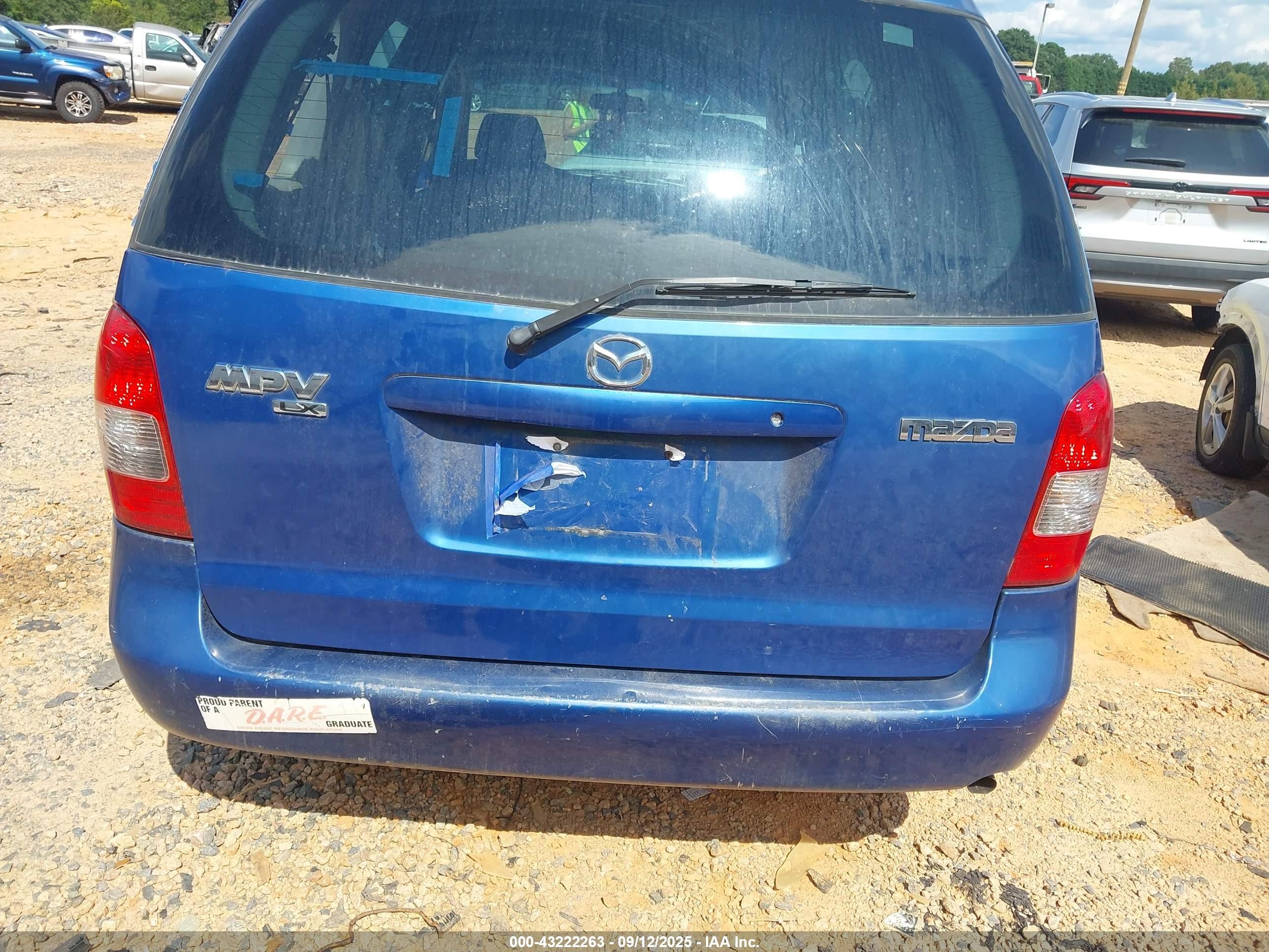 2000 Mazda Mpv Dx/es/lx Blue vin: JM3LW28G8Y0104490