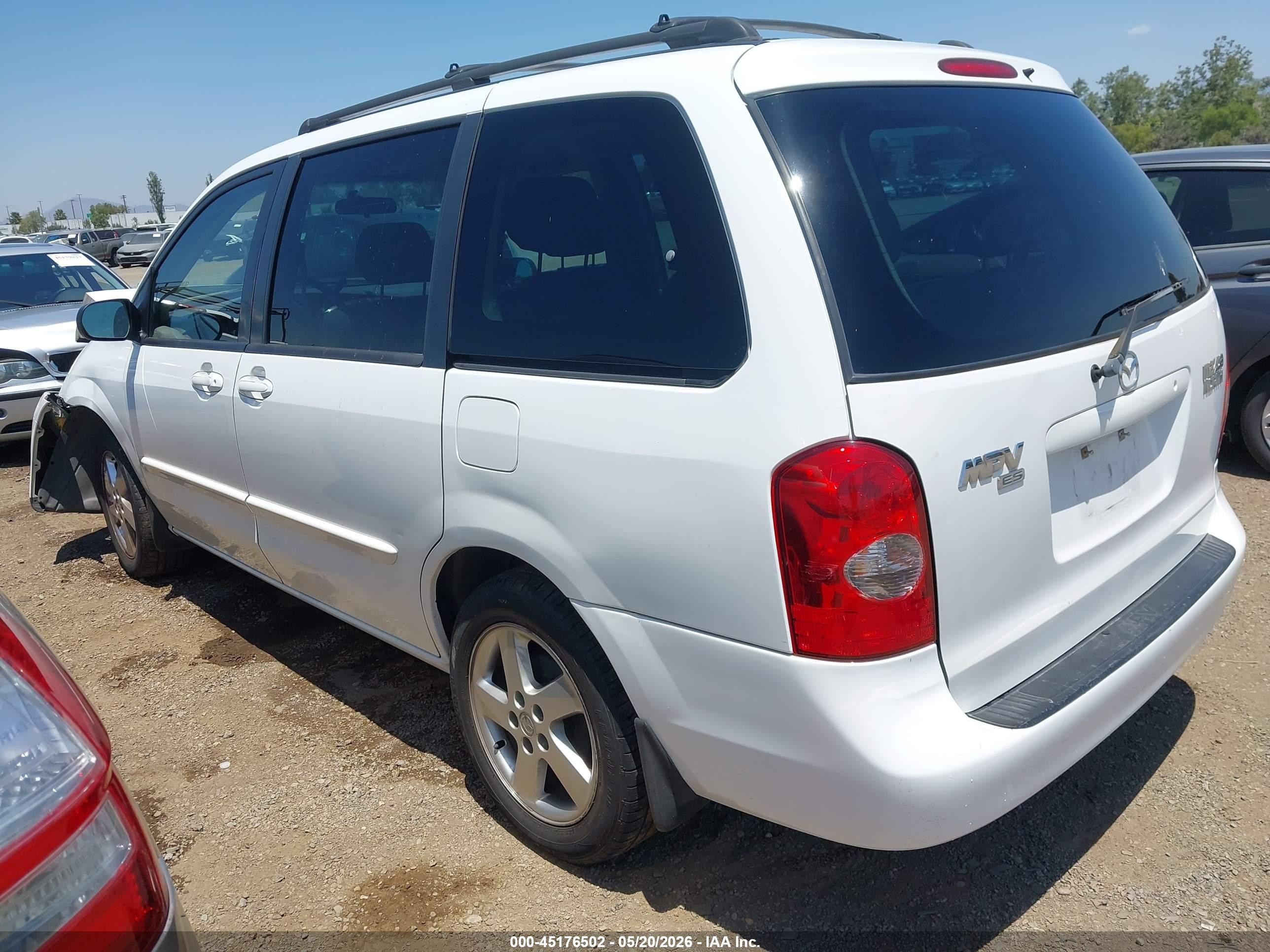 2002 Mazda Mpv Es/lx White vin: JM3LW28J020324919