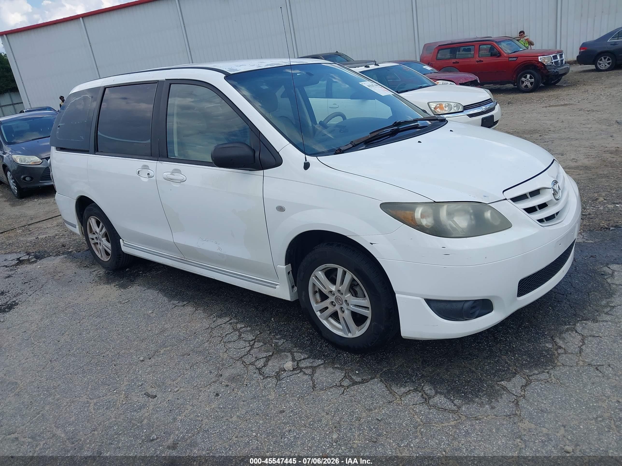 2005 Mazda Mpv Lx White vin: JM3LW28J050554450