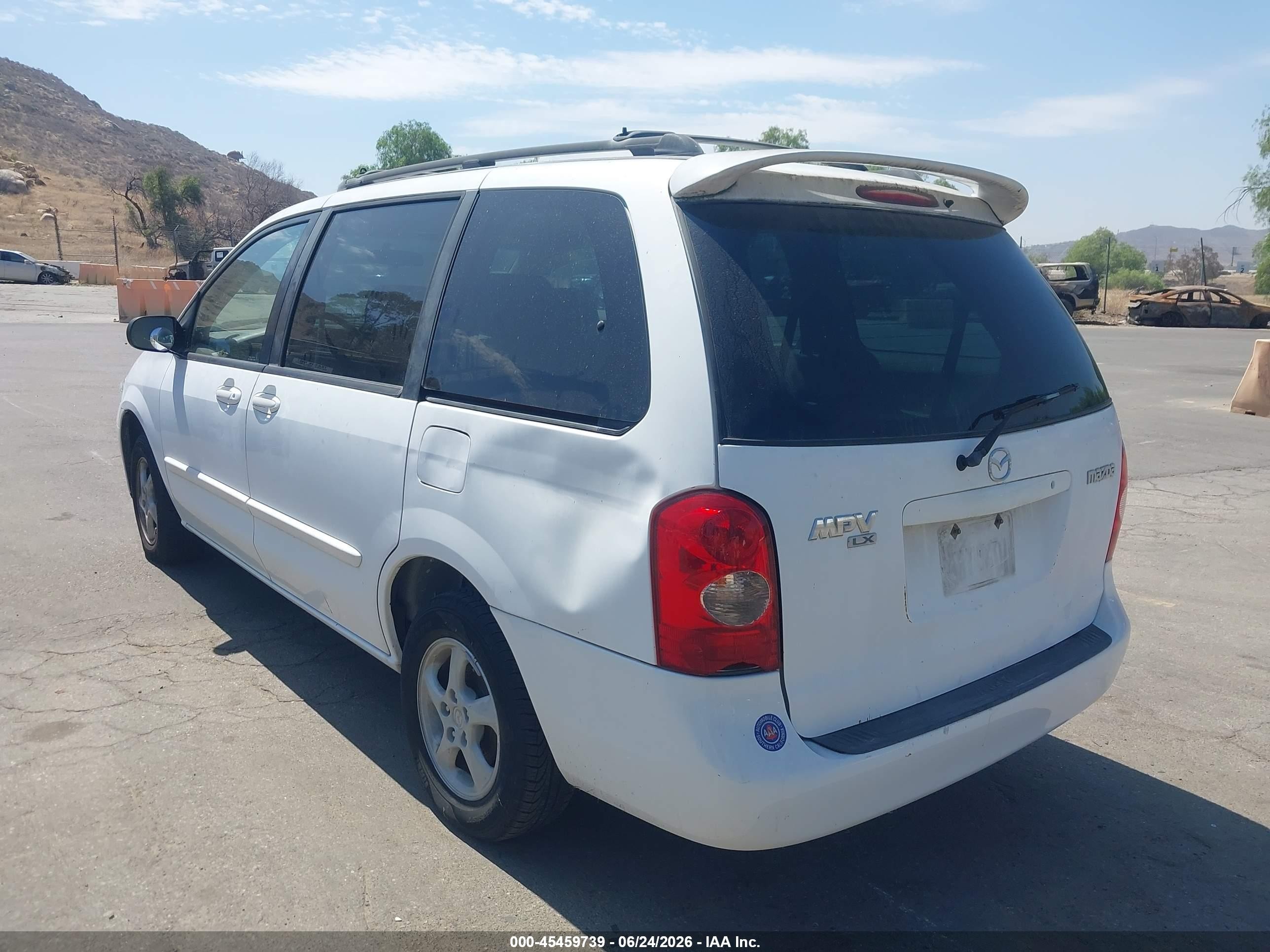 2002 Mazda Mpv Es/lx White vin: JM3LW28J120316991