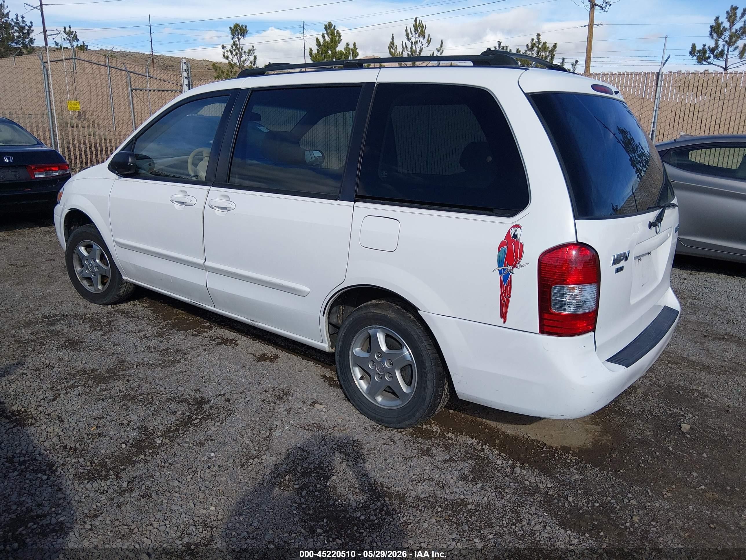 2001 Mazda Mpv Dx/es/lx White vin: JM3LW28Y210185484