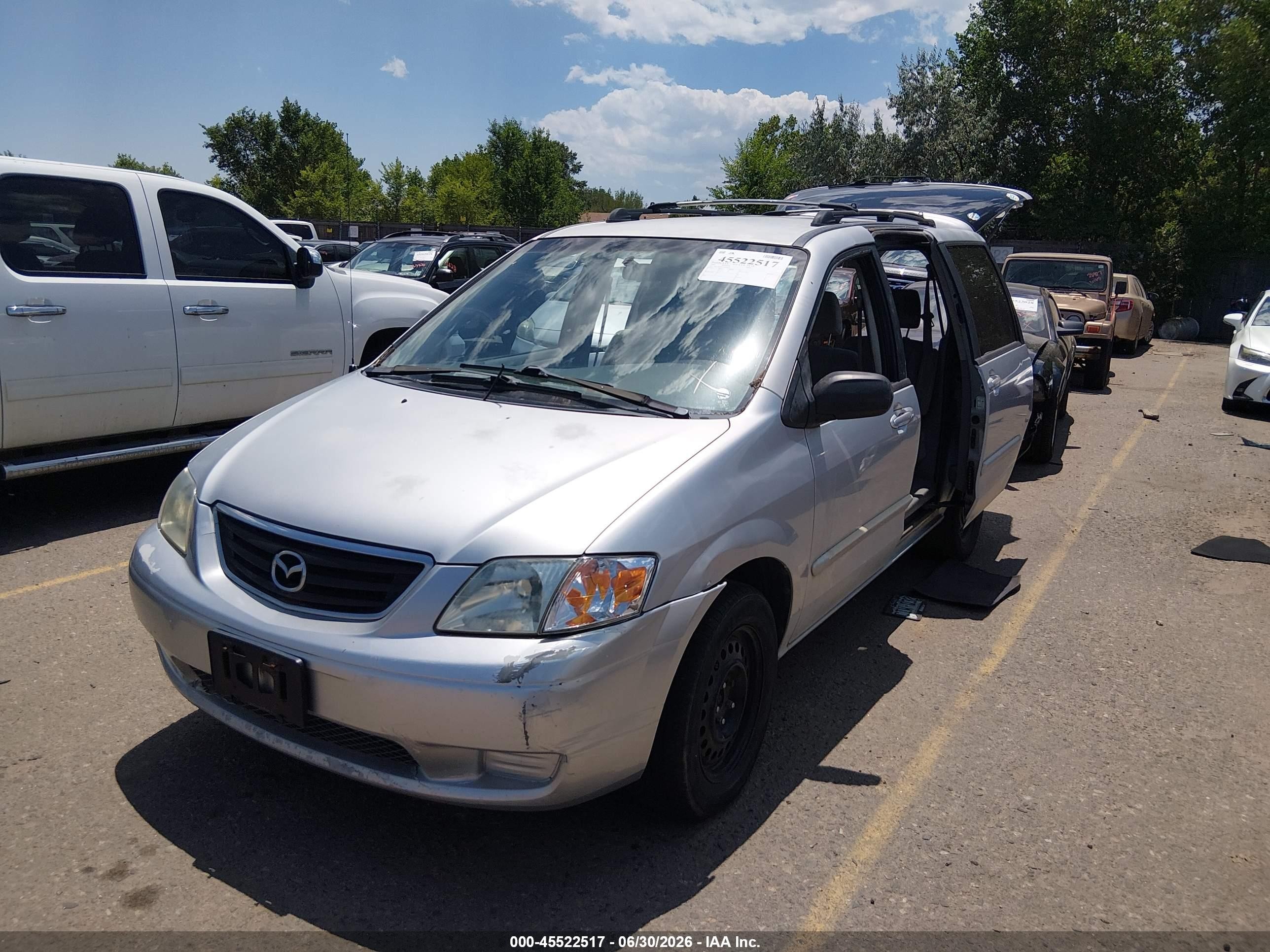 2001 Mazda Mpv Dx/es/lx Silver vin: JM3LW28Y610178814