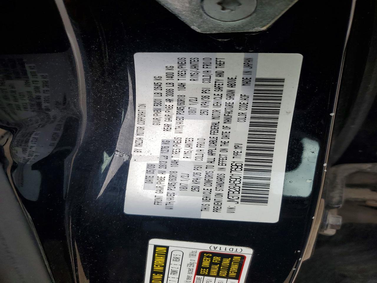 2009 Mazda Cx-9 Black vin: JM3TB28A690176961