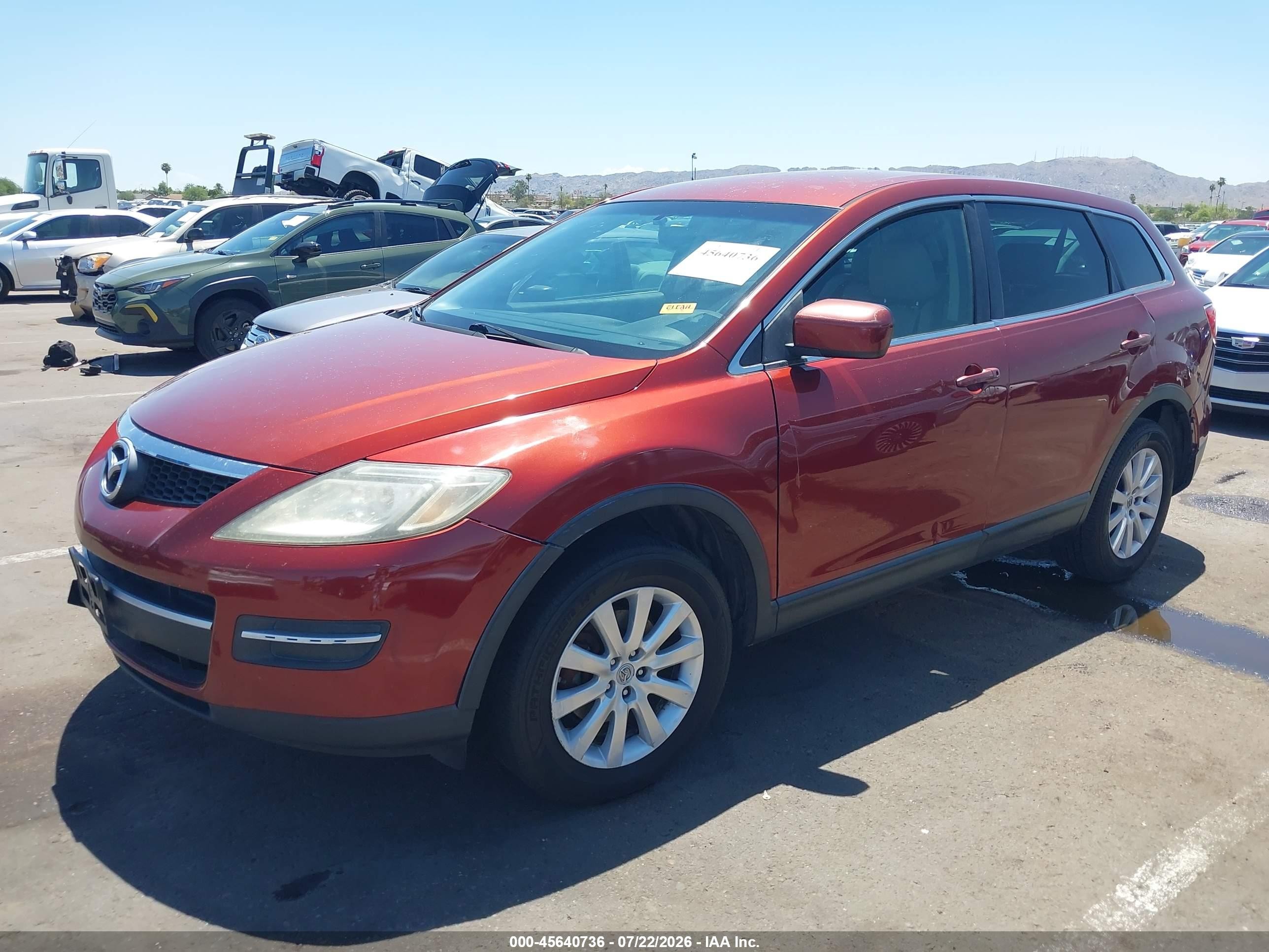 2008 Mazda Cx-9 Touring Red vin: JM3TB28V880146362