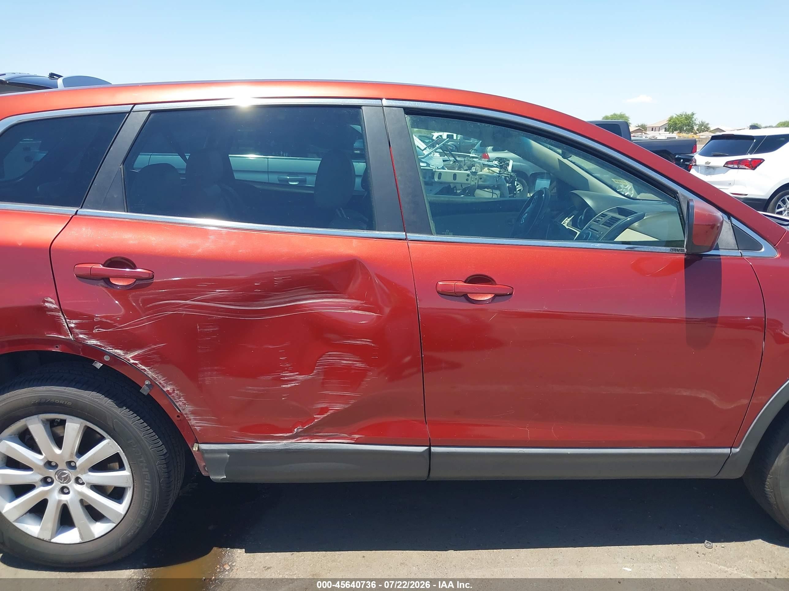 2008 Mazda Cx-9 Touring Red vin: JM3TB28V880146362