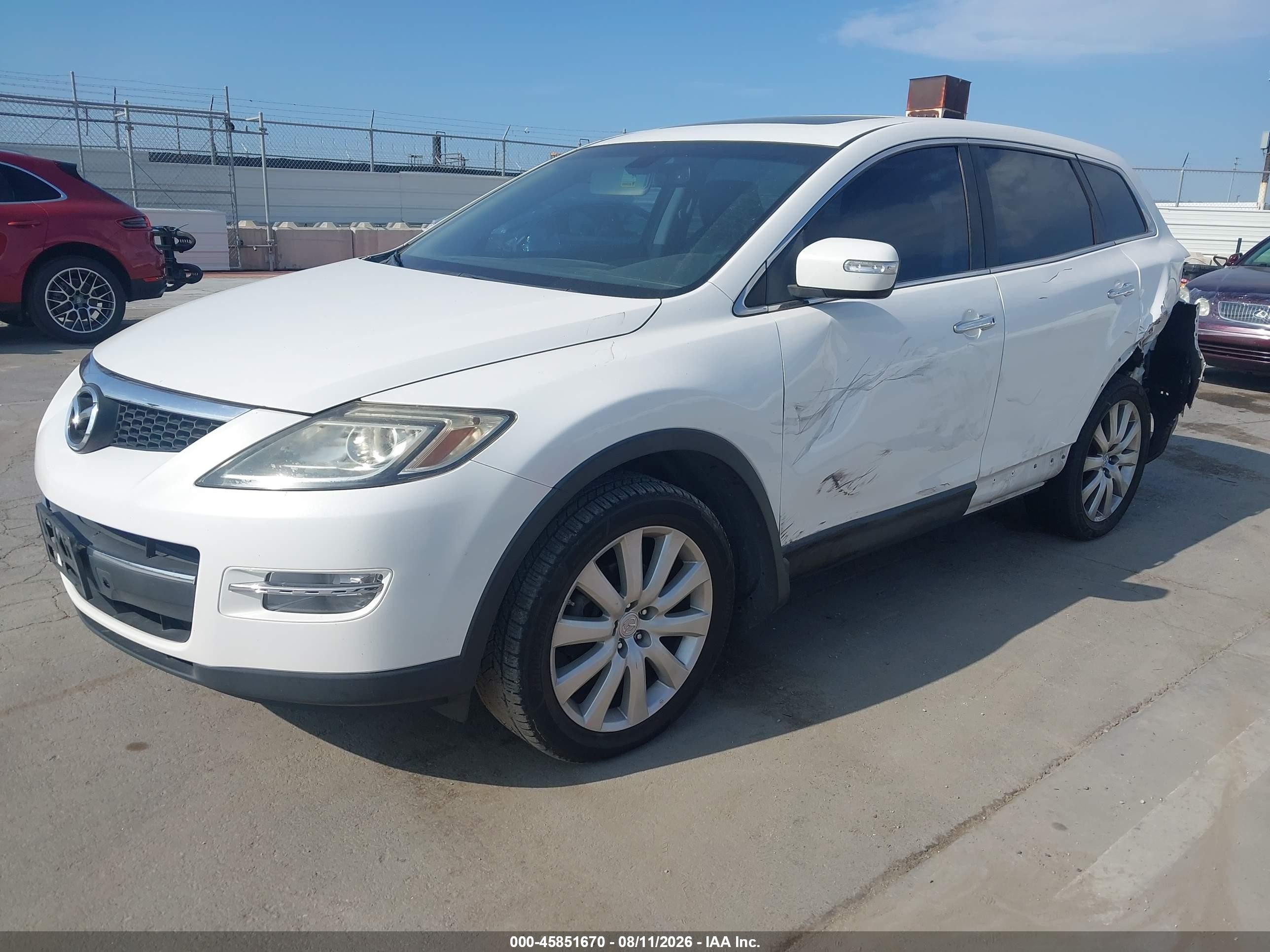 2009 Mazda Cx-9 Grand Touring White vin: JM3TB28V990177654