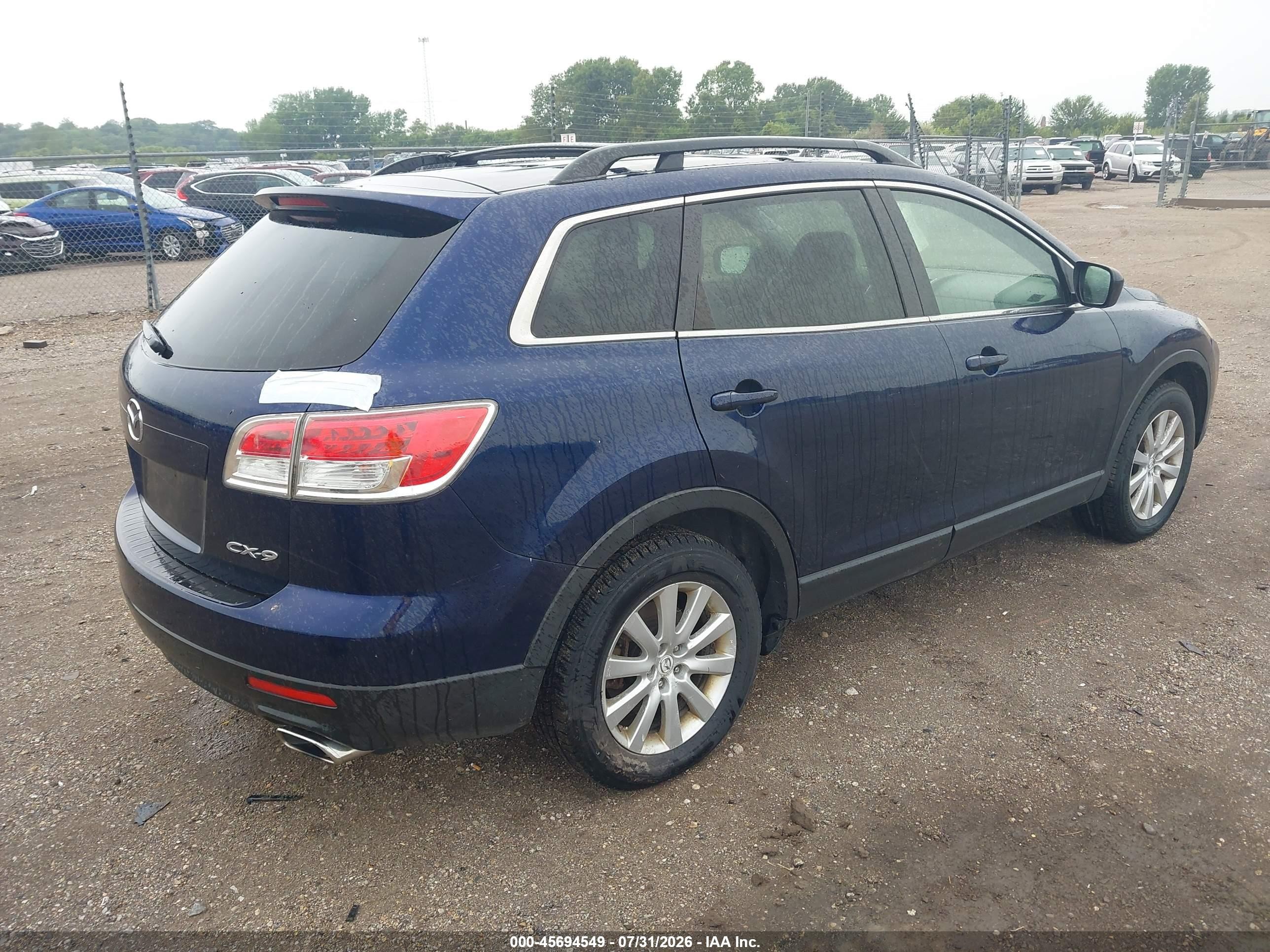 2007 Mazda Cx-9 Touring Blue vin: JM3TB28Y270120123