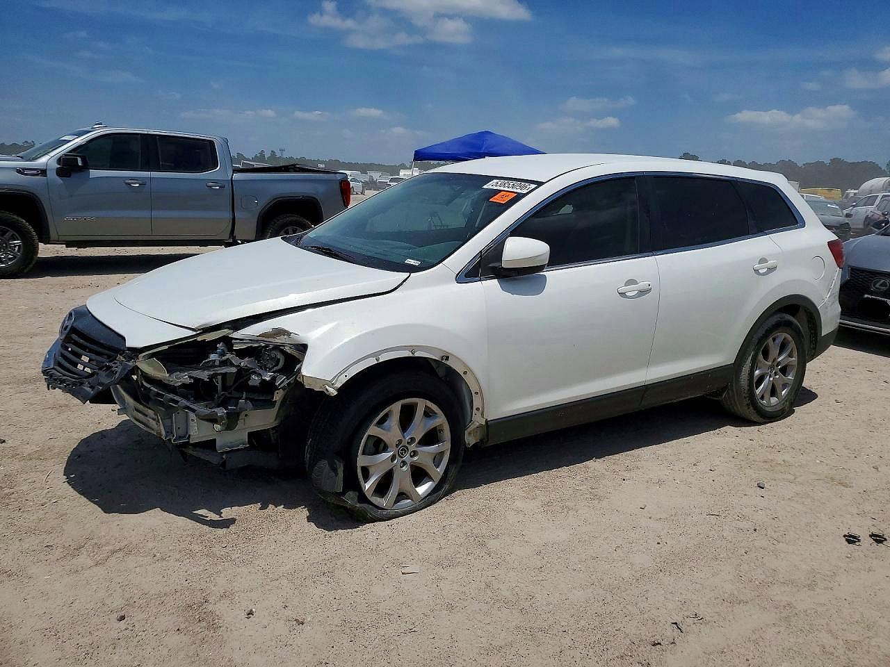 2015 Mazda Cx-9 White vin: JM3TB2BA2F0455876