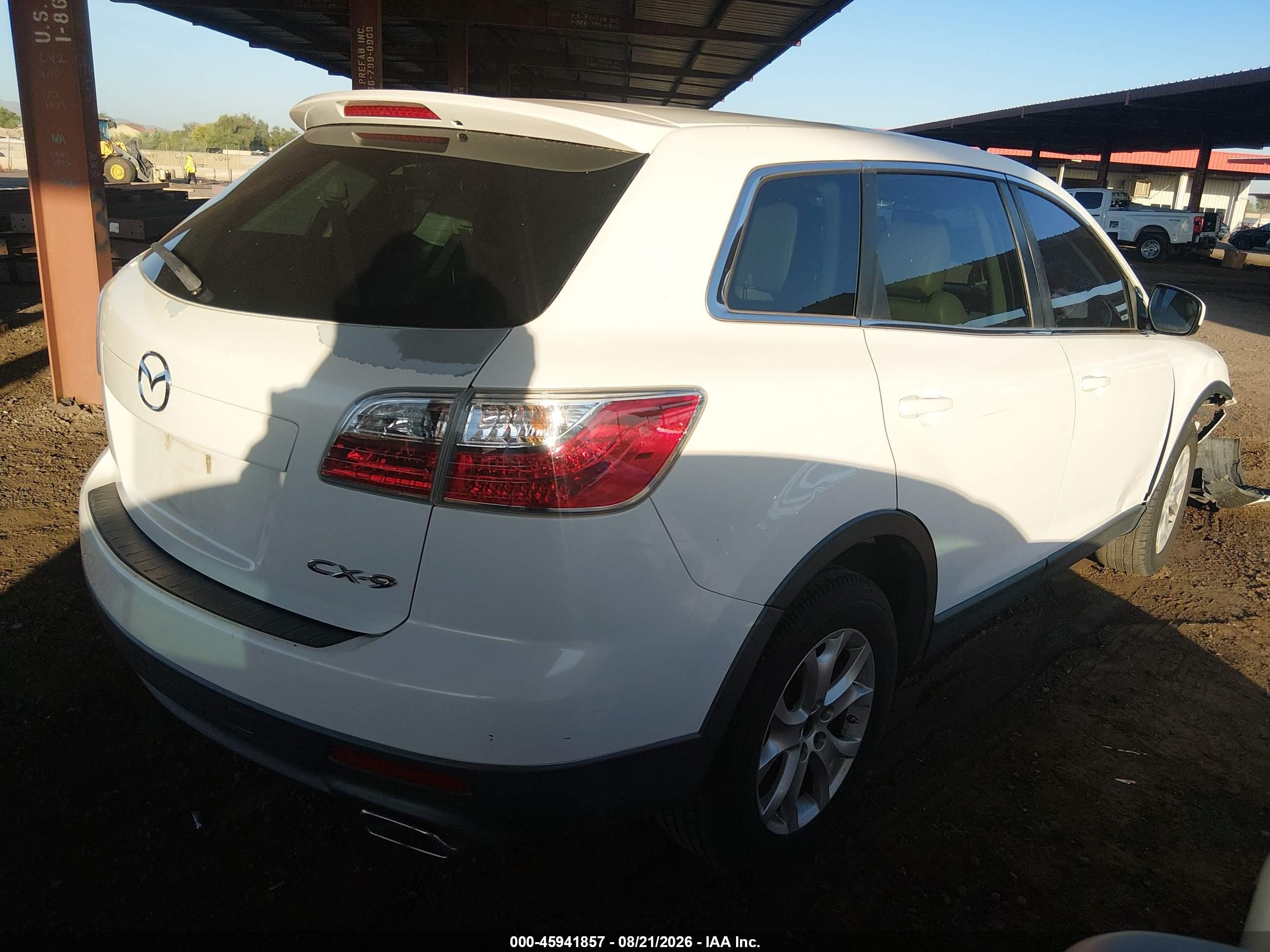 2012 Mazda Cx-9 Sport White vin: JM3TB2BA3C0334625