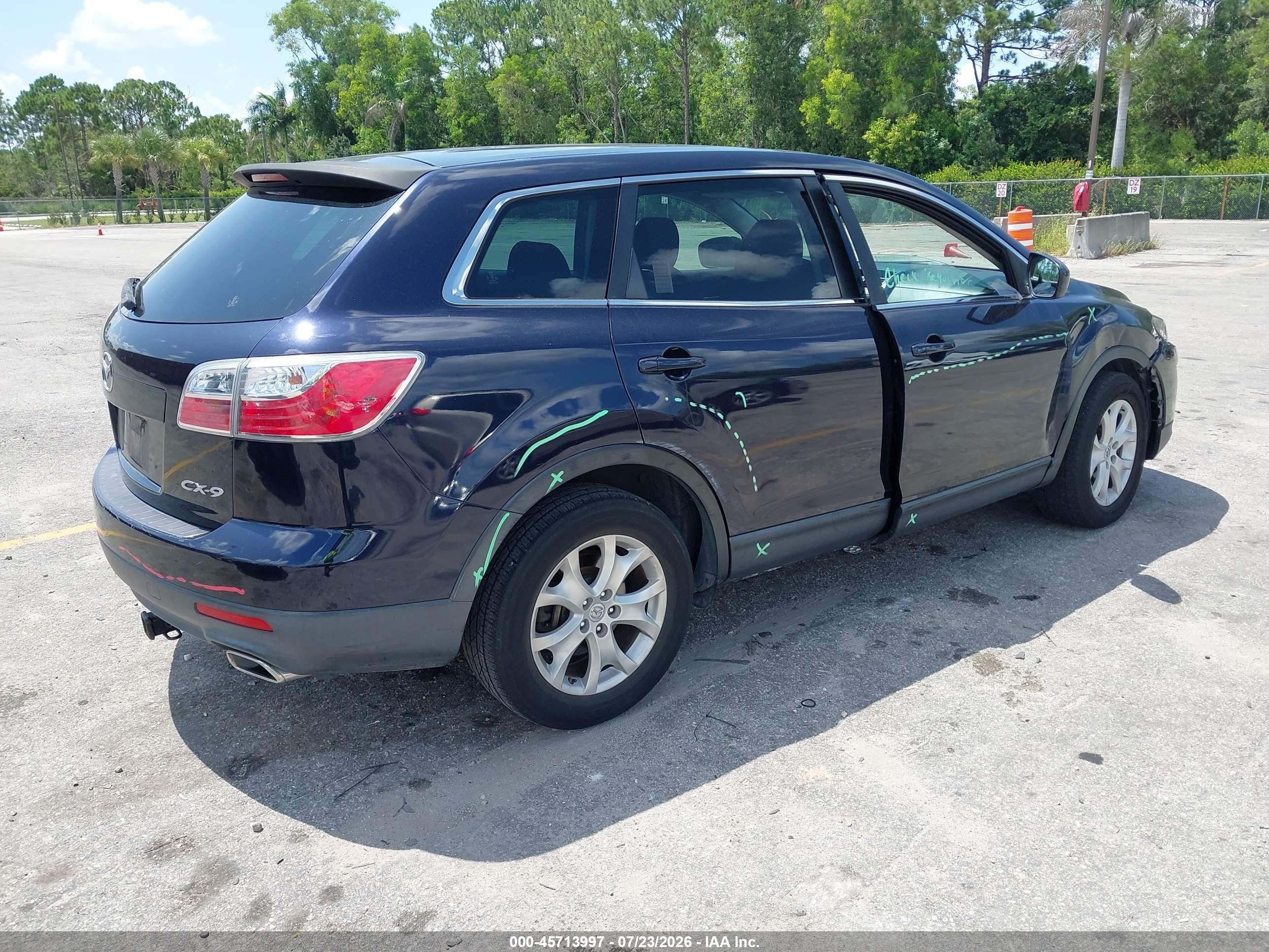 2012 Mazda Cx-9 Sport Dark Blue vin: JM3TB2BV5C0369220