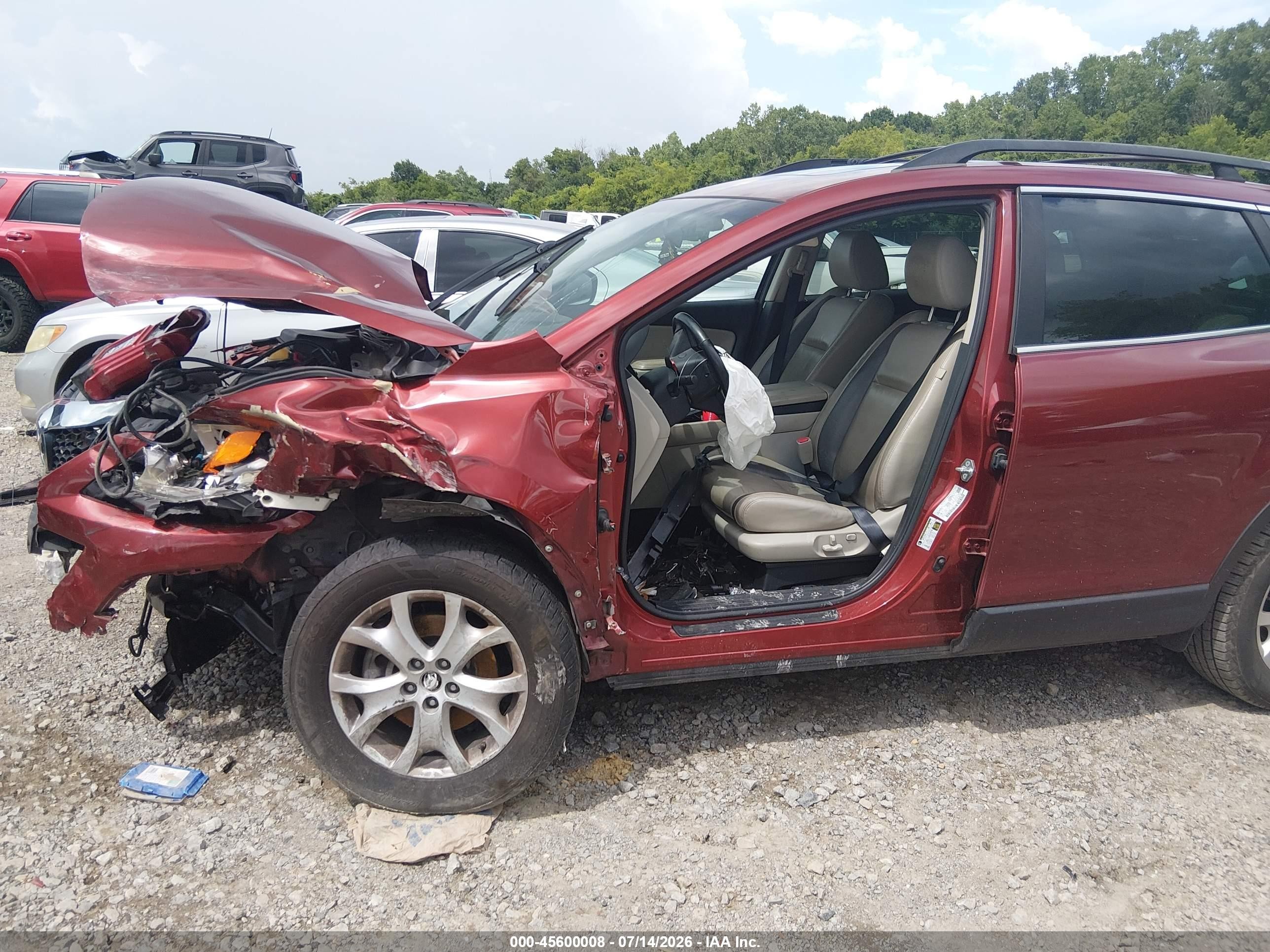 2012 Mazda Cx-9 Touring Red vin: JM3TB2CA0C0354507