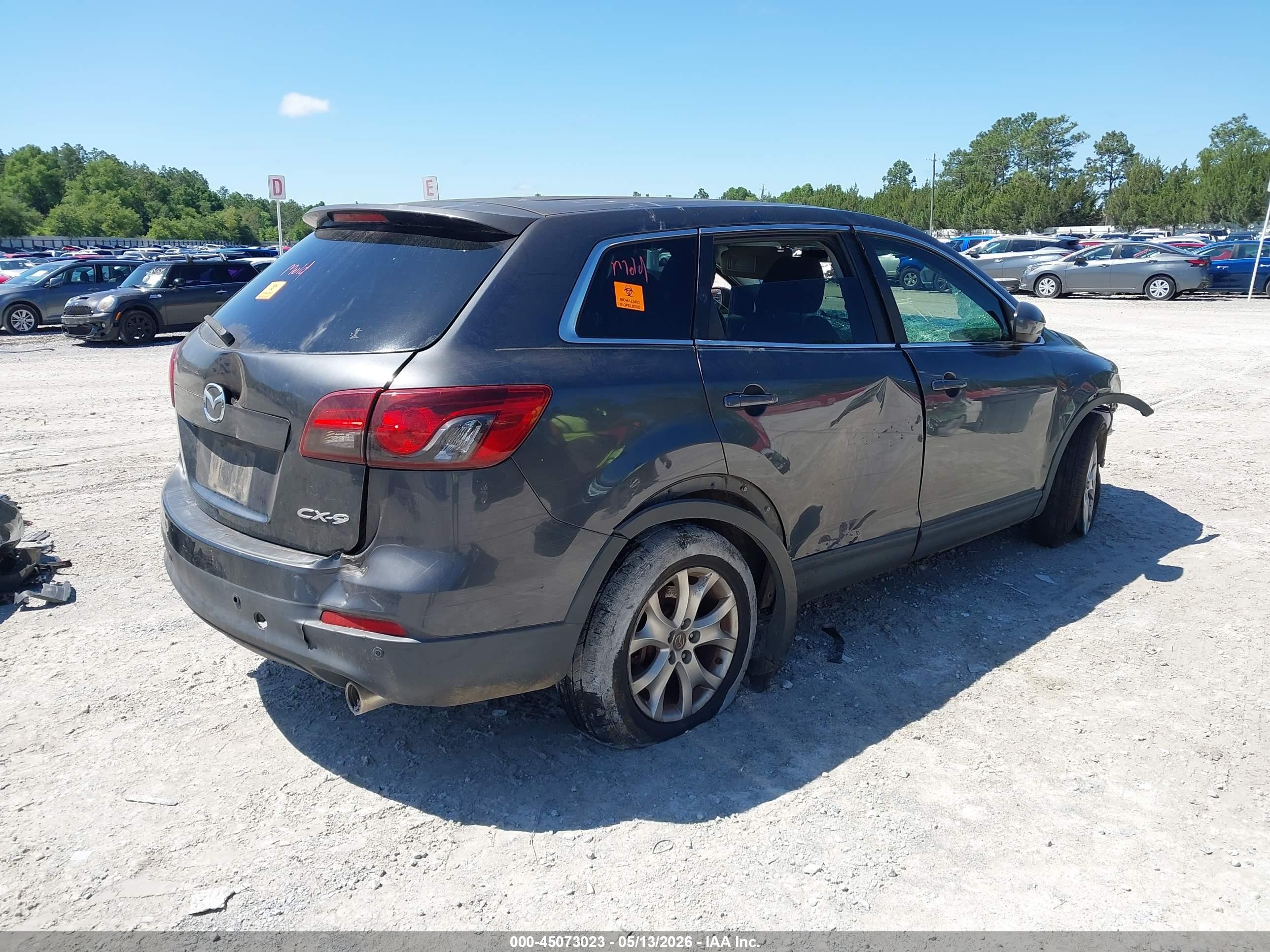2015 Mazda Cx-9 Touring Gray vin: JM3TB2CA1F0455544