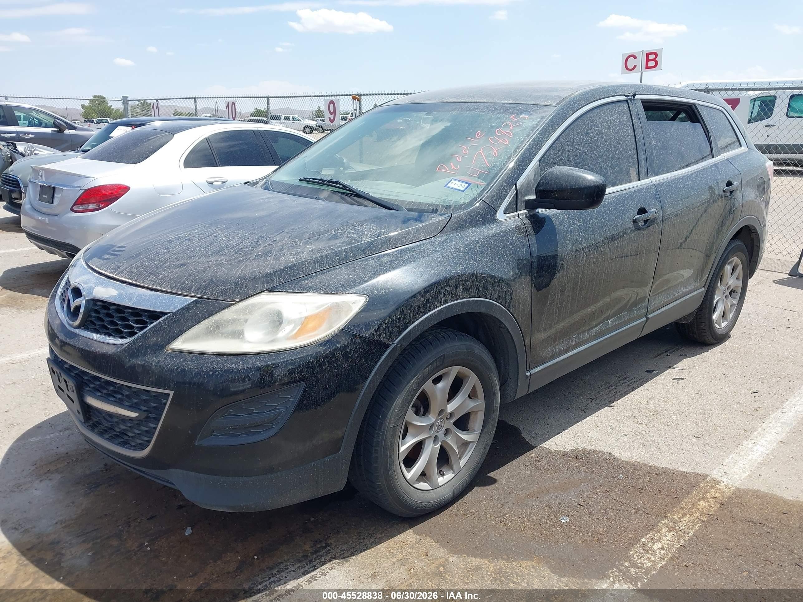 2012 Mazda Cx-9 Touring Black vin: JM3TB2CA3C0337295
